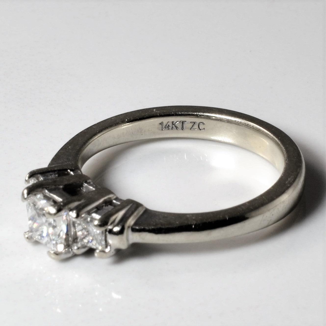 Three Stone Princess Diamond Ring | 0.64ctw | SZ 5.5 |