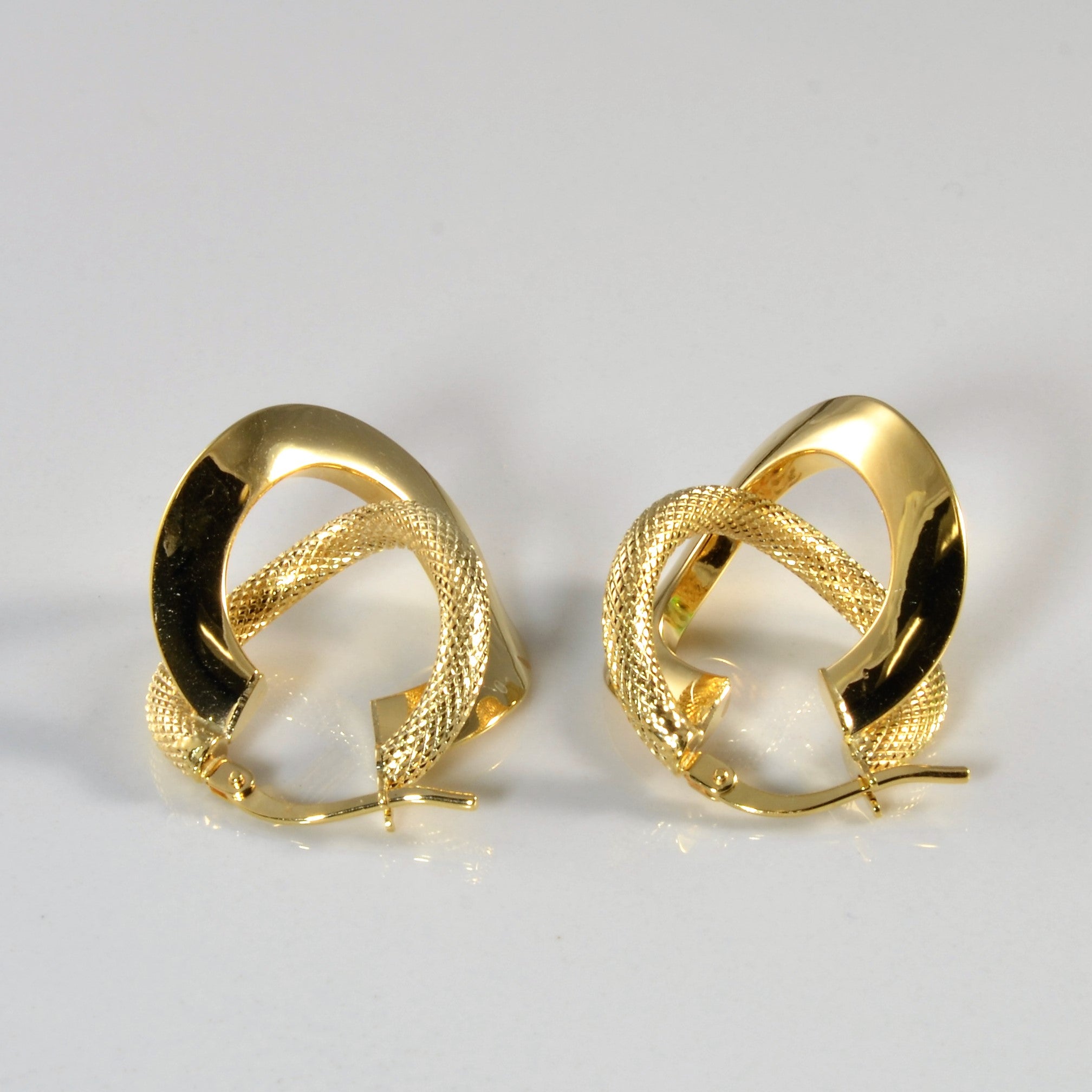Patterned Gold Twist Earrings |