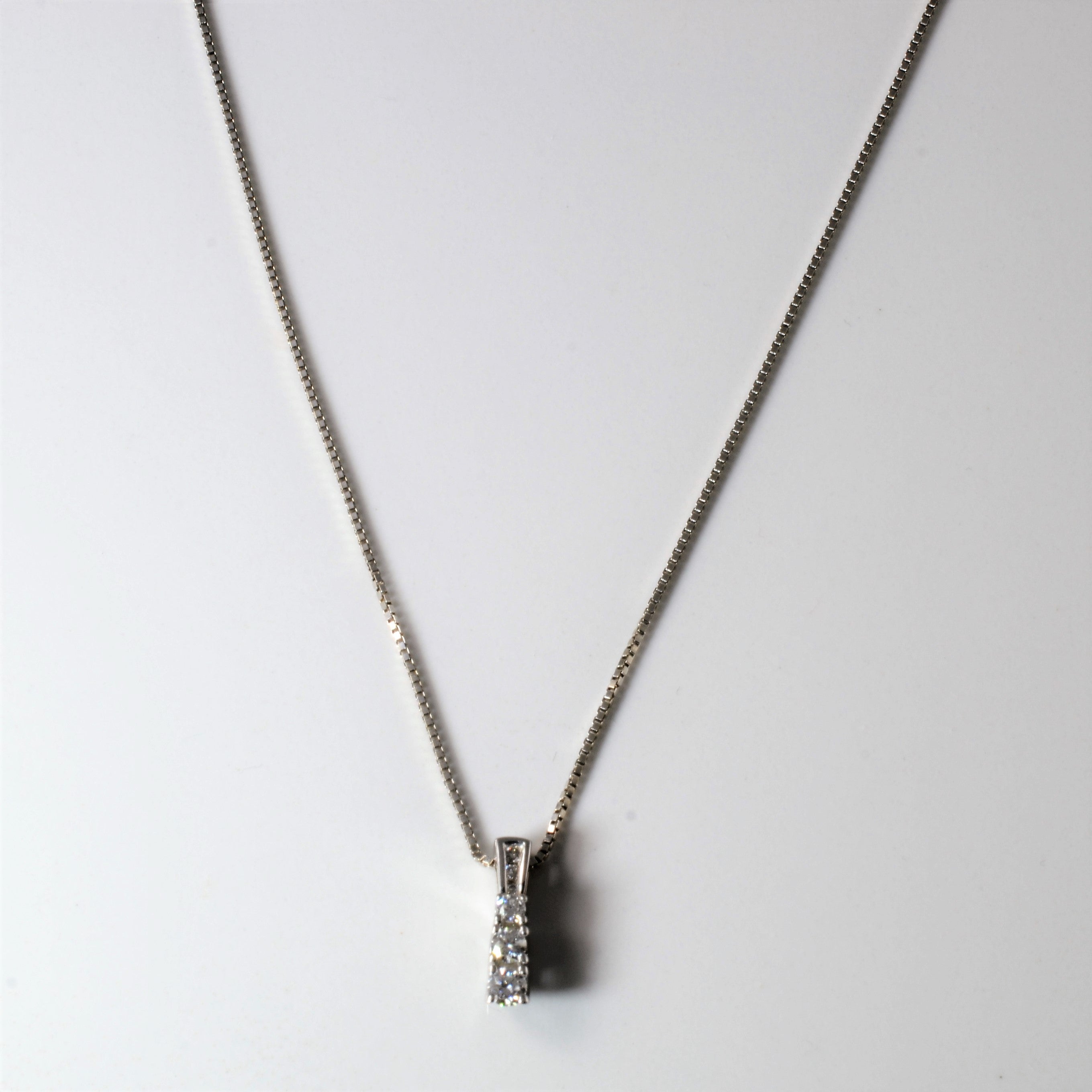 Three Stone Diamond Necklace | 0.25ctw | 18" |