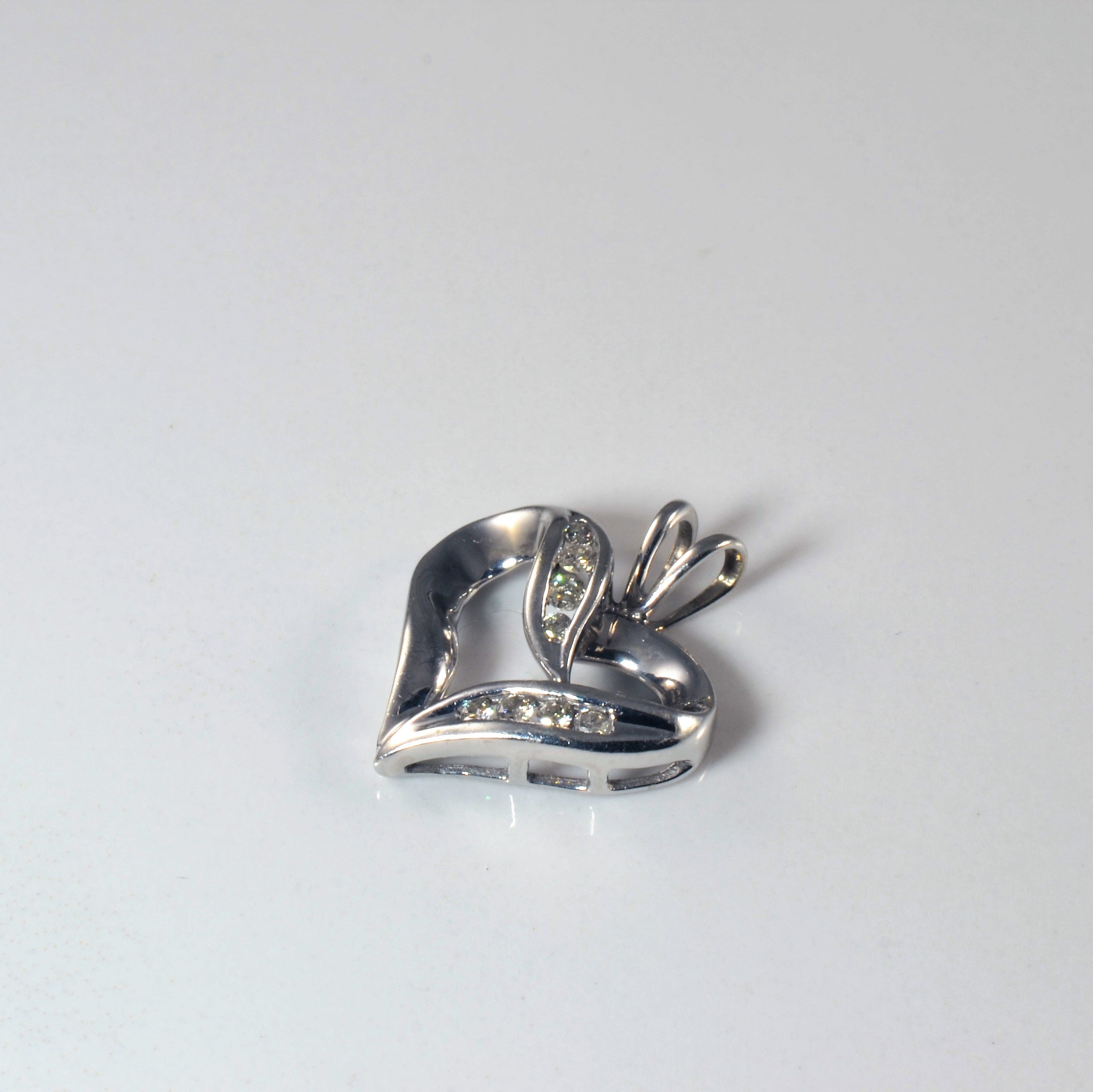 Diamond Channel Heart Pendant | 0.18ctw |