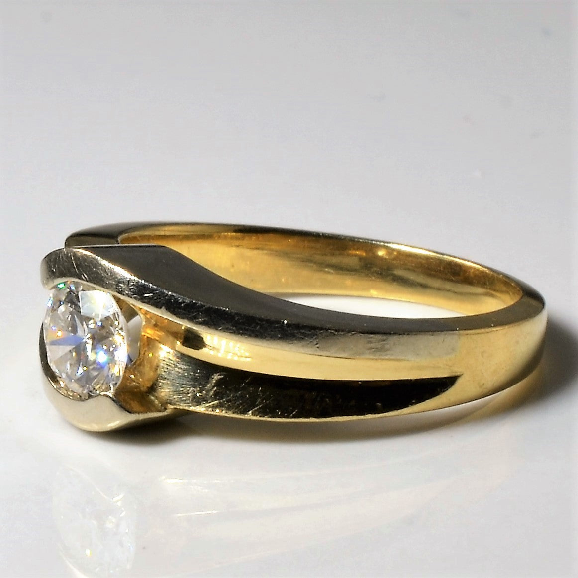 Two Tone Bypass Semi Bezel Diamond Ring | 0.49ct | SZ 5.75 |