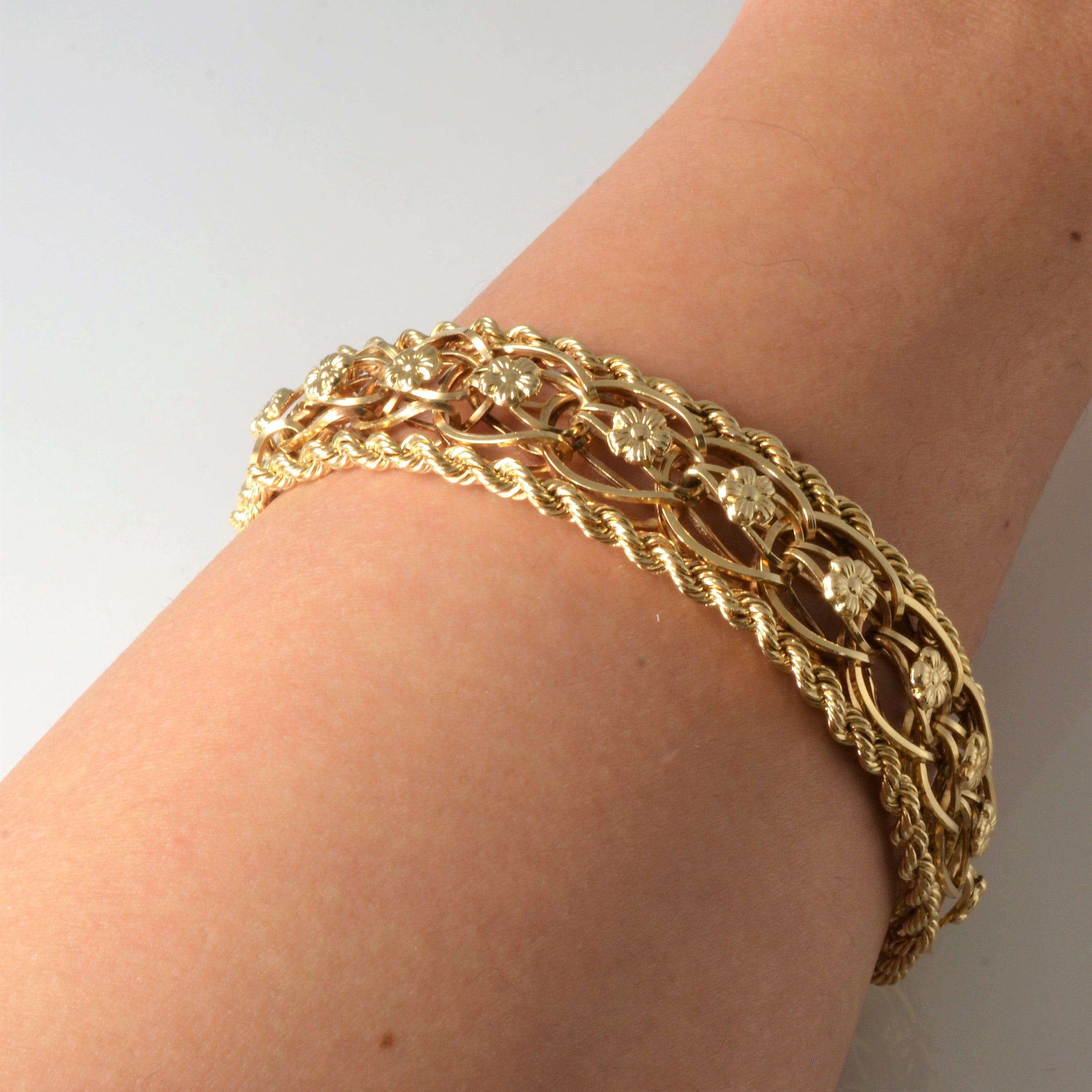 Woven Orange Blossom Chain Bracelet | 8" |