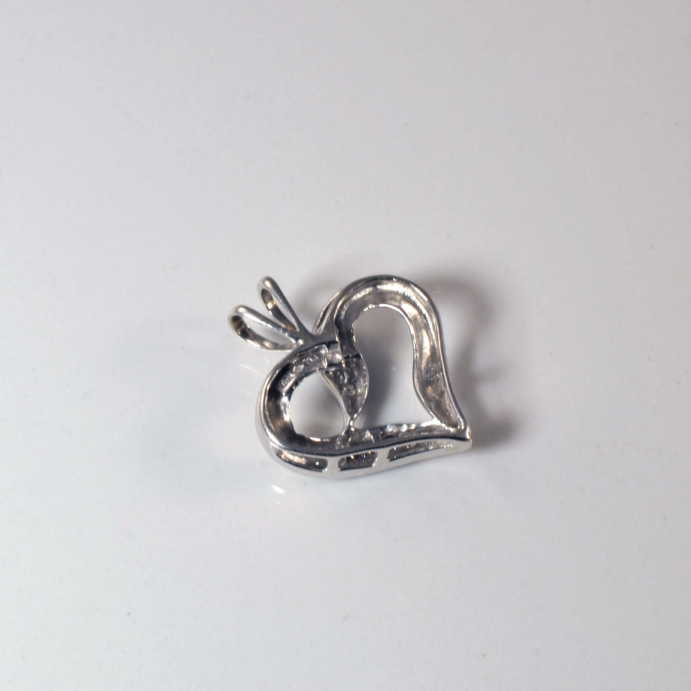 Diamond Channel Heart Pendant | 0.18ctw |
