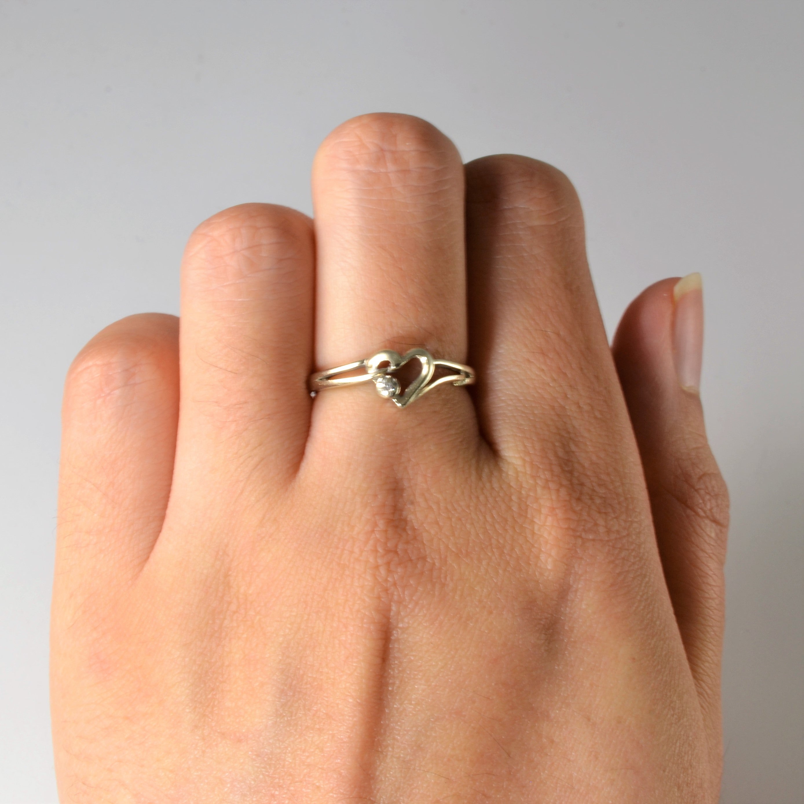 Diamond Heart Promise Ring | 0.015ct | SZ 6.5 |