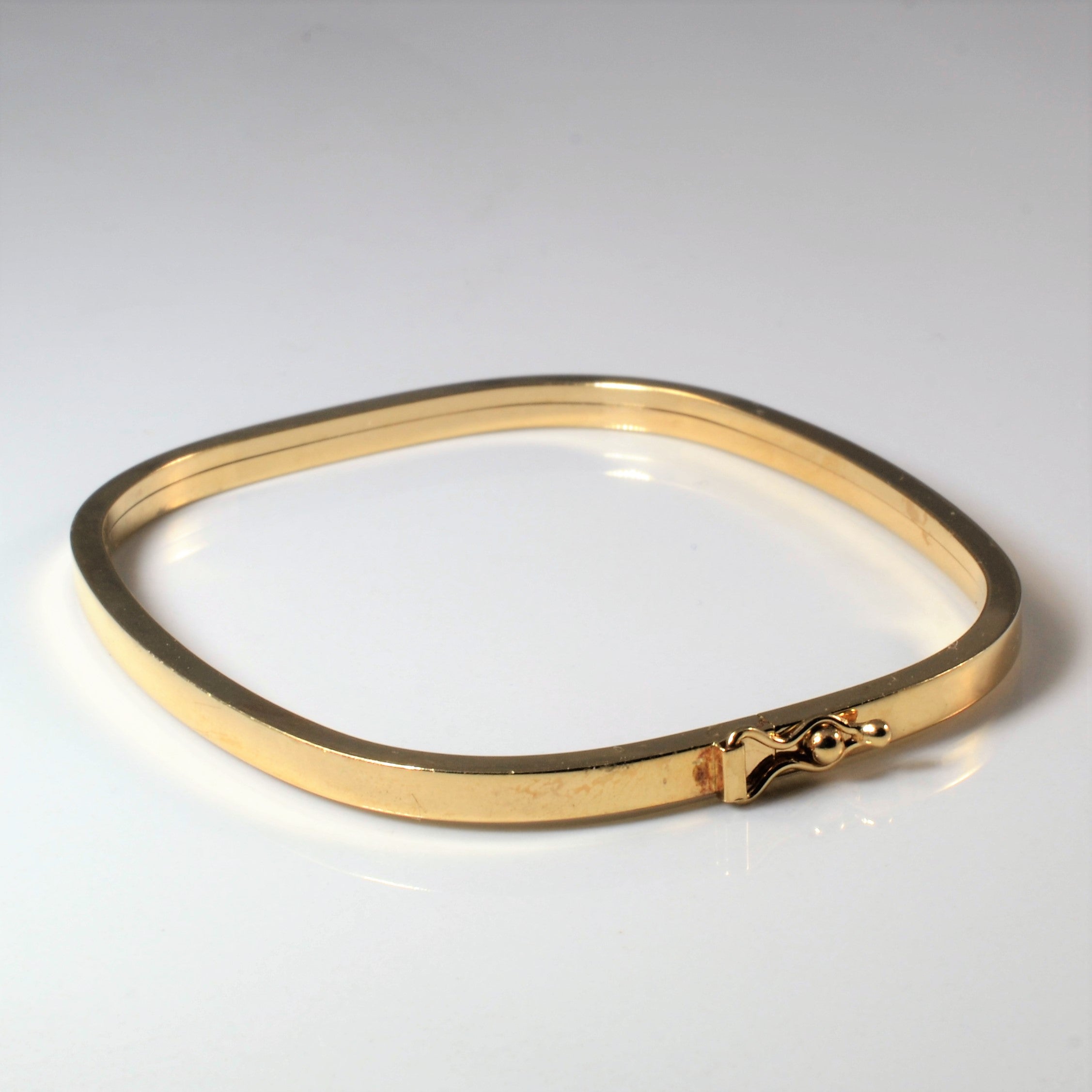 Soft Square Yellow Gold Bangle | 7" |