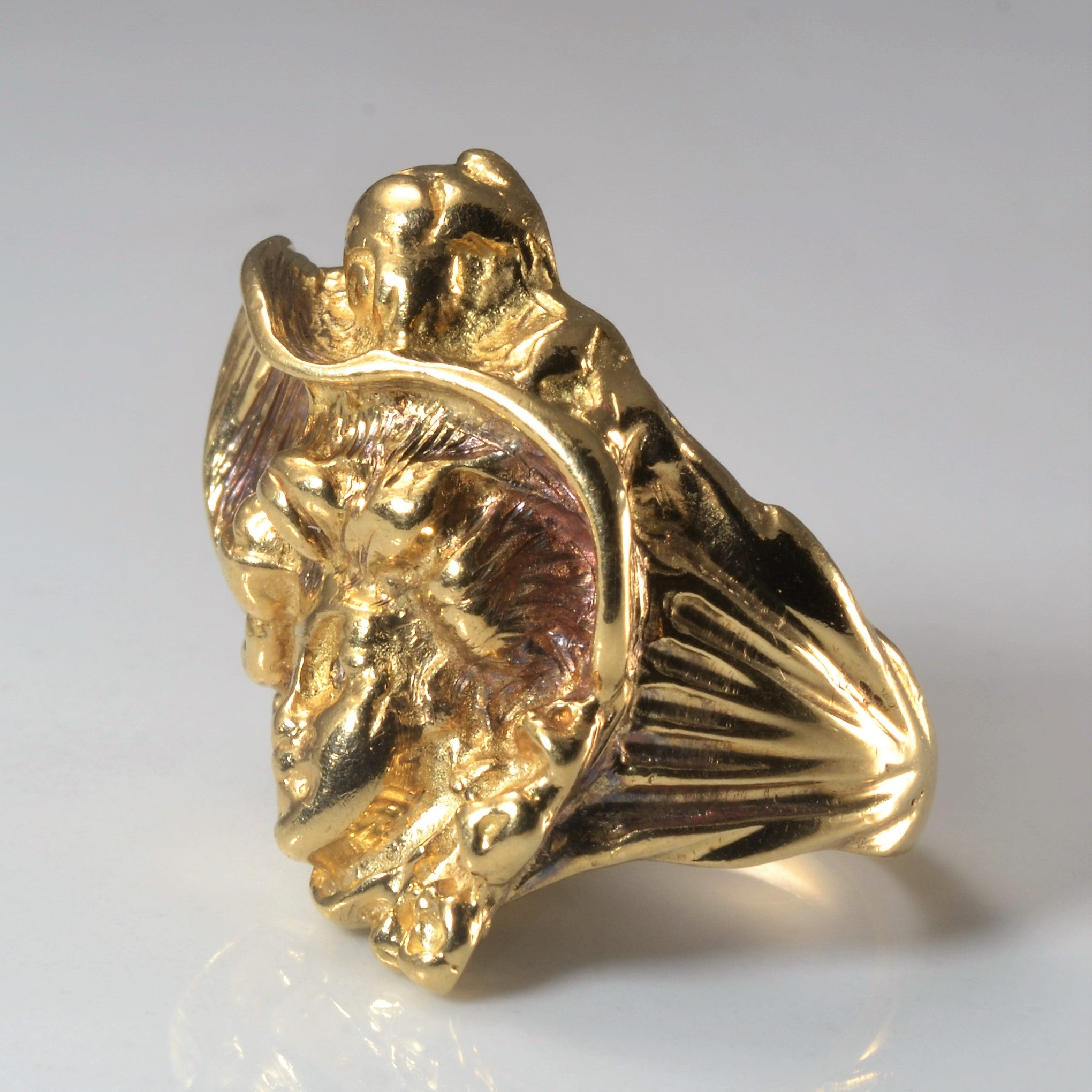Yellow Gold & Diamond Witch Ring | 0.01ctw | SZ 6 |
