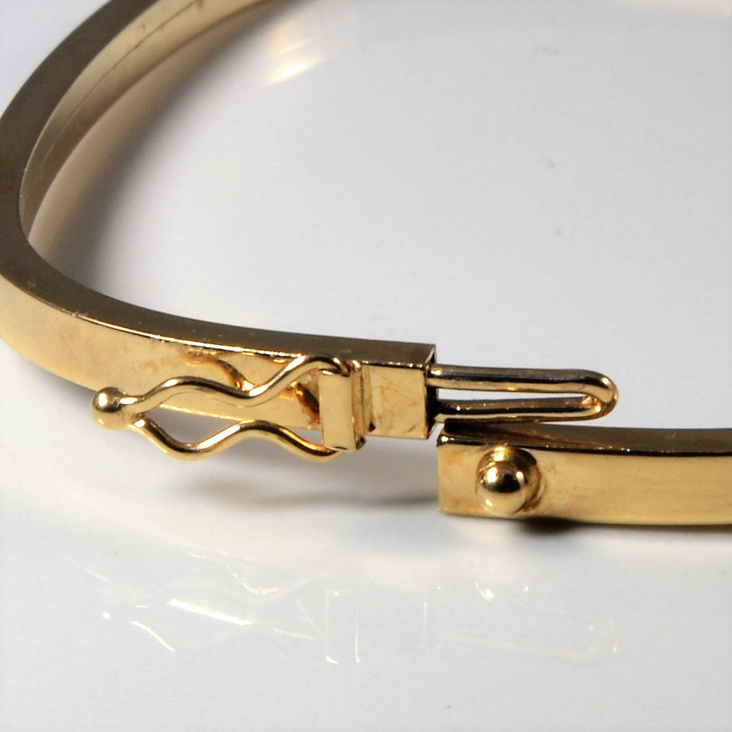 Soft Square Yellow Gold Bangle | 7" |