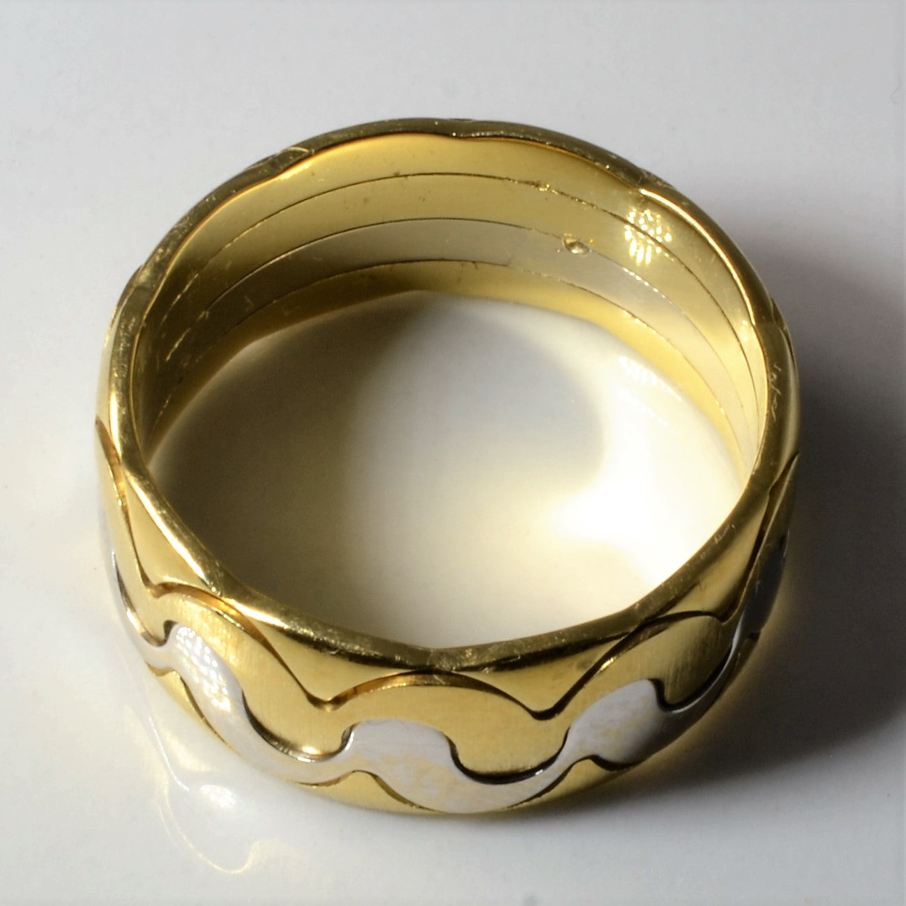 Interlocking Two Tone Wave Band | SZ 7.5 |