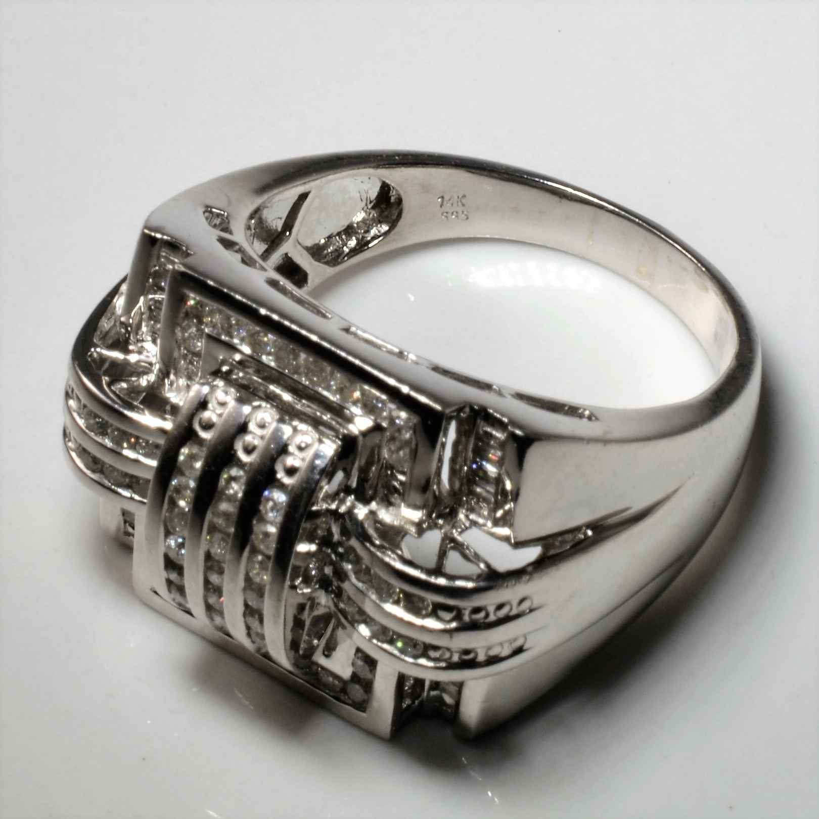 Bague nœud carré en grille de diamants | 0,56 ct | Taille 11,75 |
