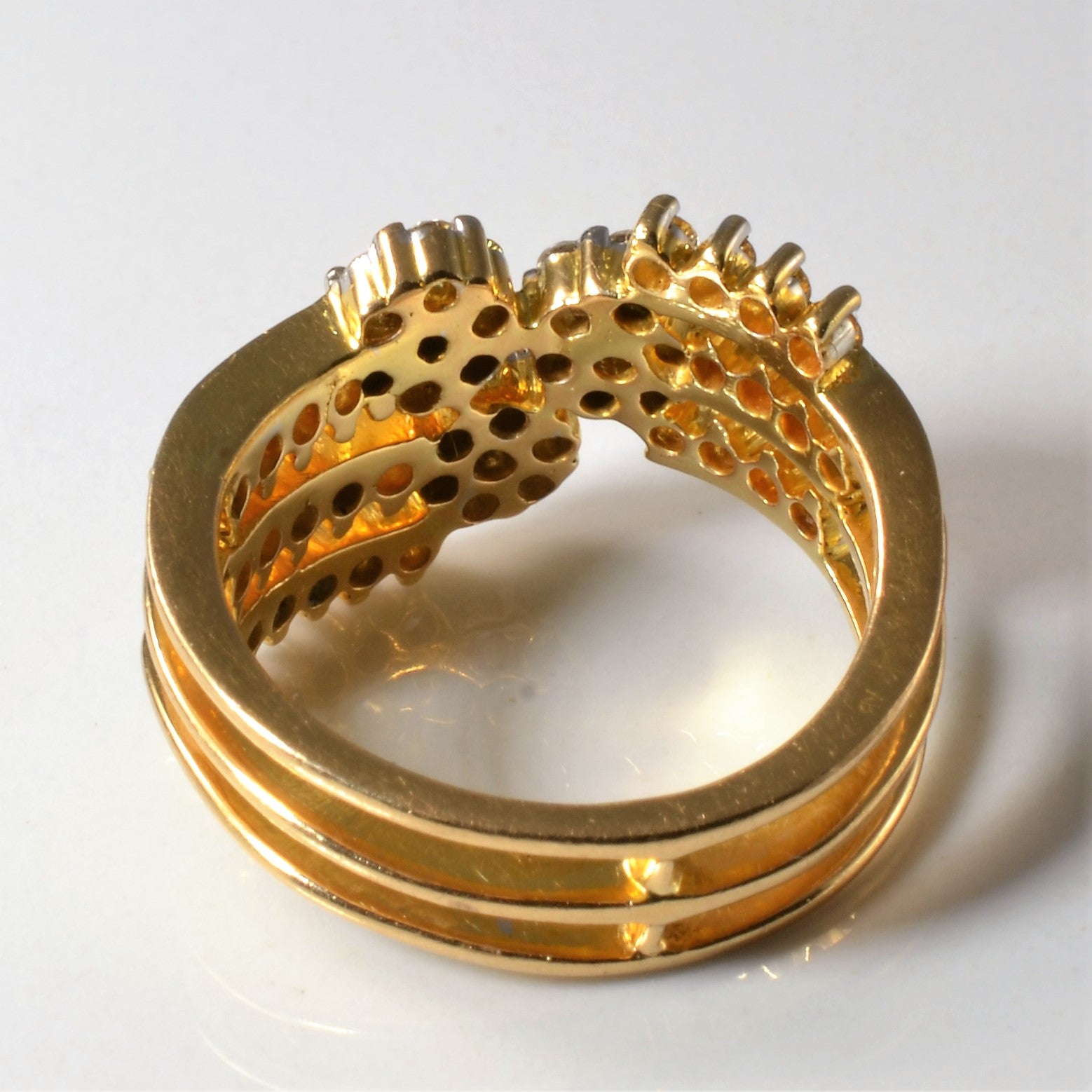Diamond Cluster Multi Row Bypass Ring | 0.72ctw | SZ 7 |
