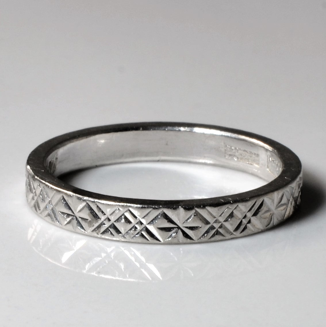Diamond Cut Platinum Band | SZ 6.25 |