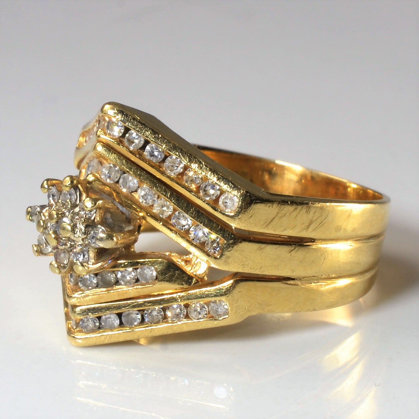 Soldered Cluster Diamond Wedding Set | 0.30ctw | SZ 7.75 |