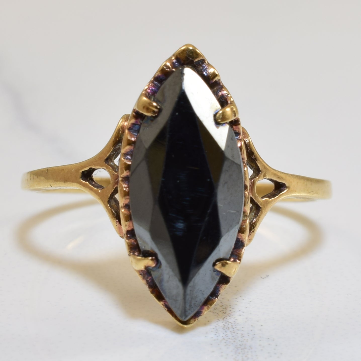 Bague en hématite taille marquise | 3,40 ct | Taille 8 |