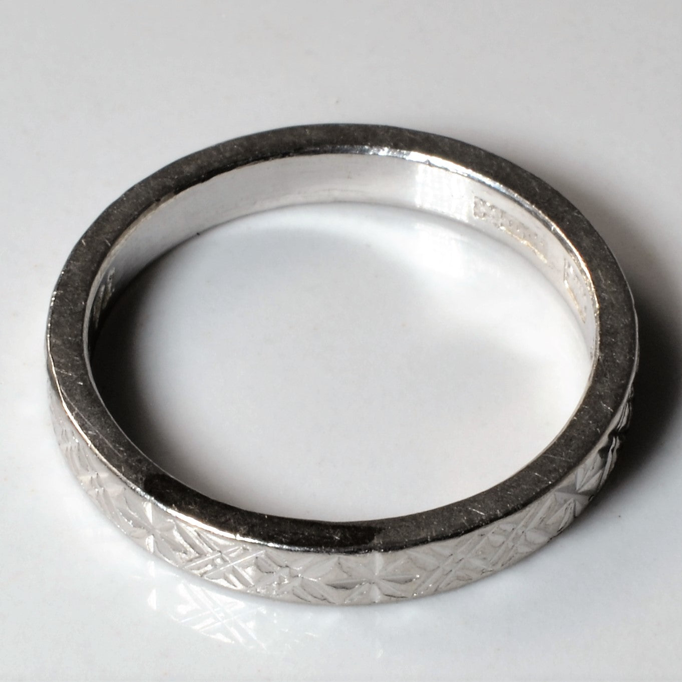 Diamond Cut Platinum Band | SZ 6.25 |