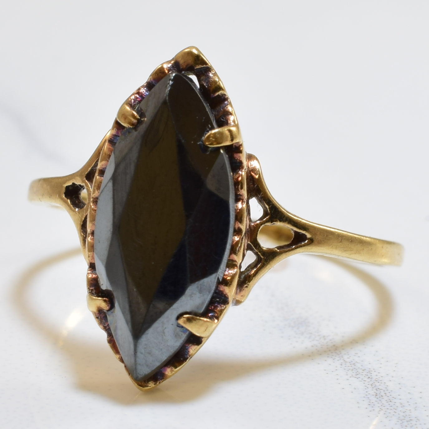 Bague en hématite taille marquise | 3,40 ct | Taille 8 |