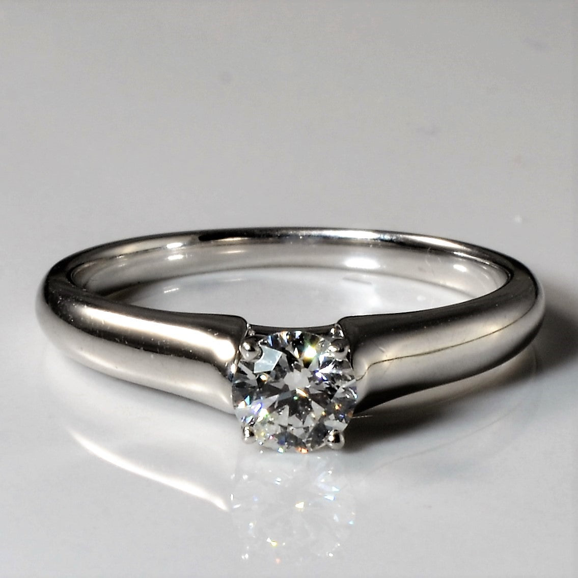 White Gold Solitaire Diamond Engagement Ring | 0.38ct | SZ 6.75 |