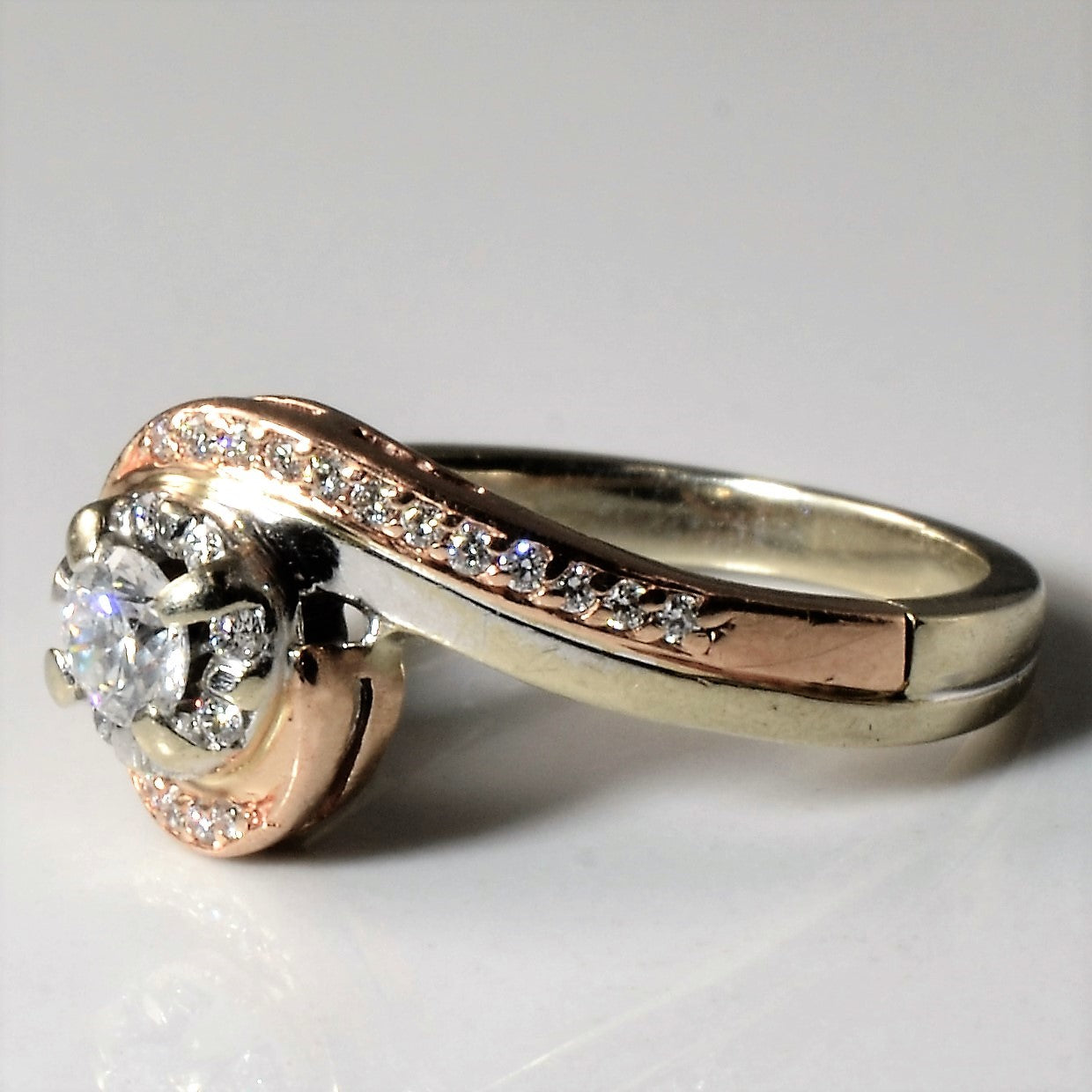 Two Tone Bypass Diamond Ring | 0.39ctw | SZ 6.5 |