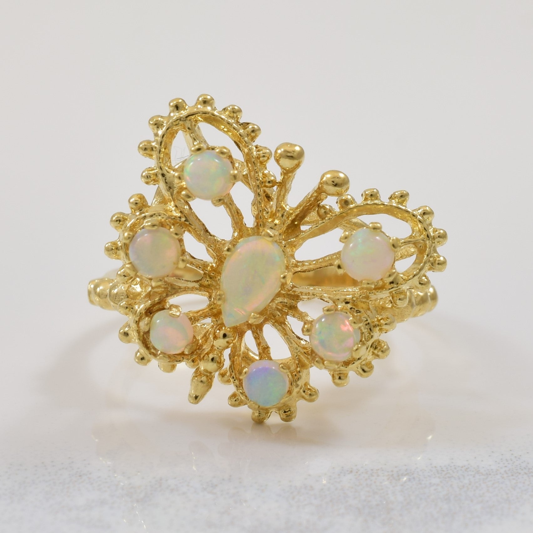 VINTAGE 1980’s Gold Opal Butterfly Ring purchases