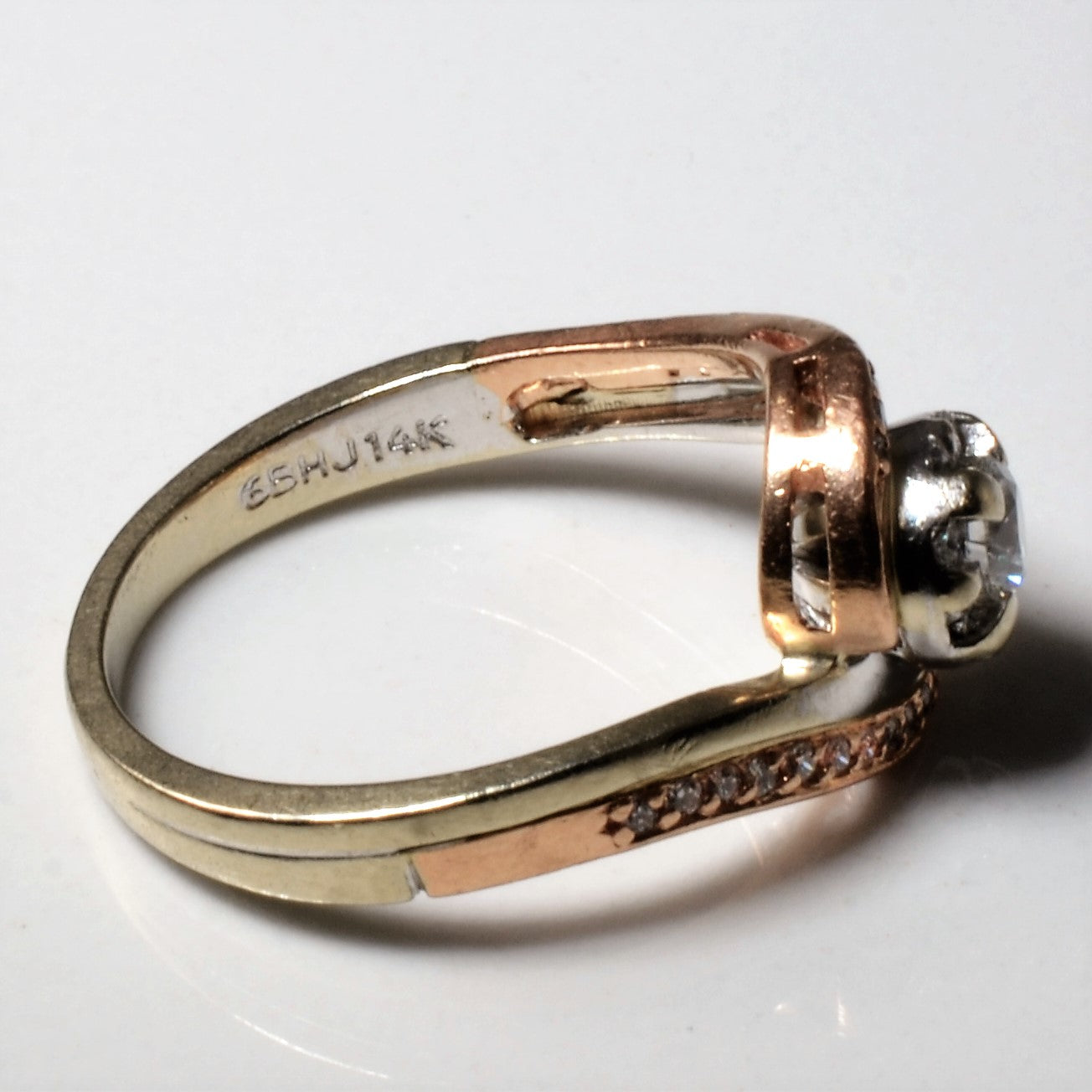 Two Tone Bypass Diamond Ring | 0.39ctw | SZ 6.5 |
