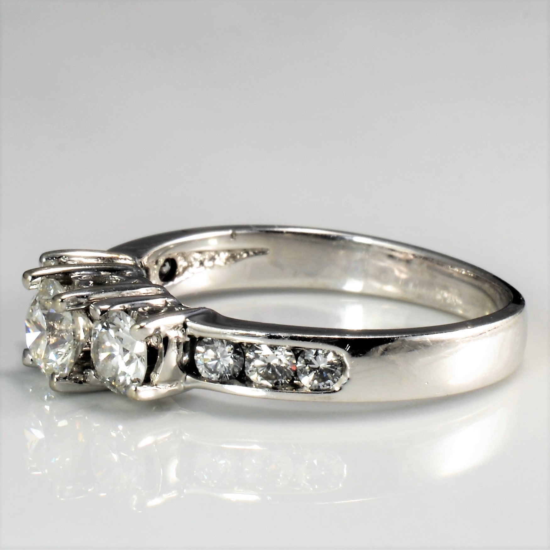 Three Stone Diamond with Accents Engagement Ring | 1.00 ctw, SZ 7 |