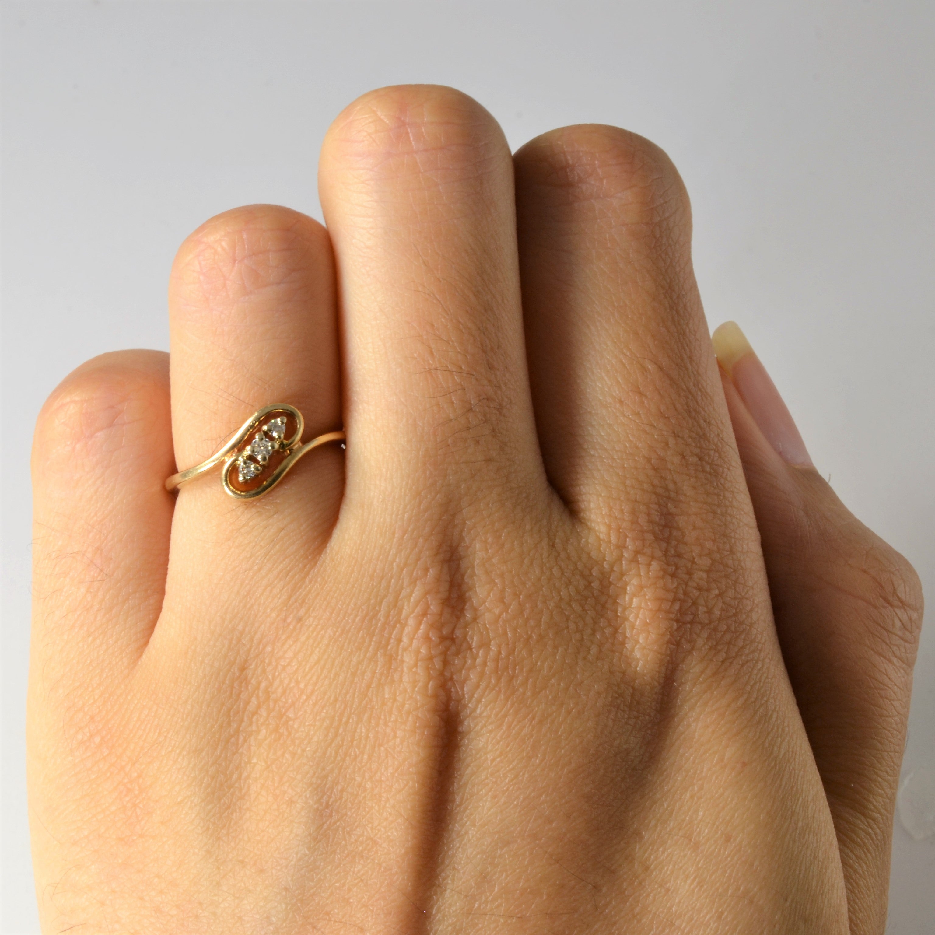 Bypass Three Stone Diamond Ring | 0.05ctw | SZ 4.25 |