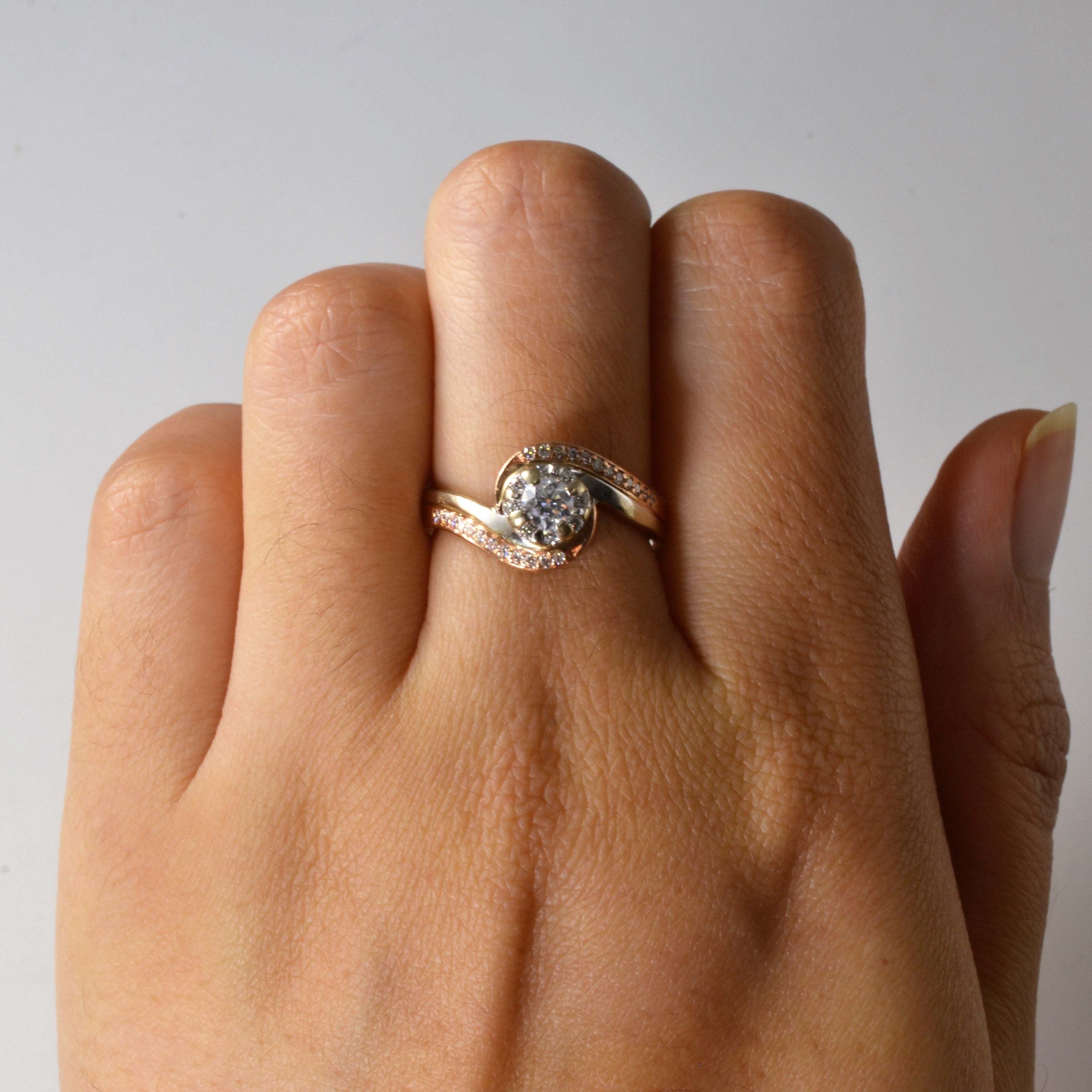 Two Tone Bypass Diamond Ring | 0.39ctw | SZ 6.5 |