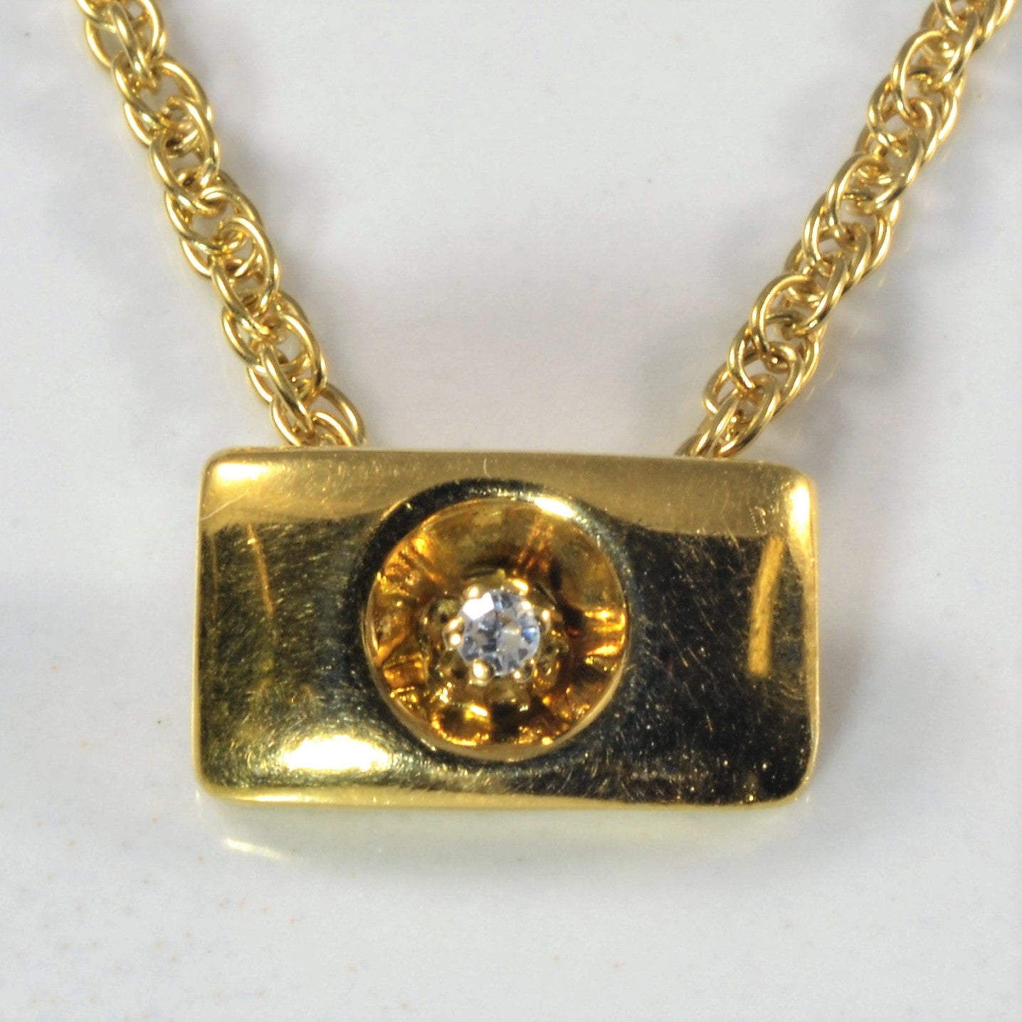 Horizontal Diamond Bar Necklace | 0.02ct | 14" |