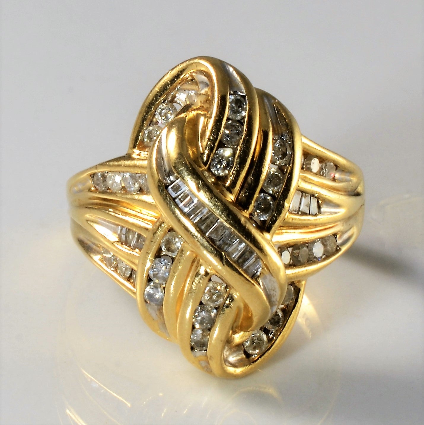 Channel Set Diamond Knot Ring | 0.68ctw | SZ 8.25 |