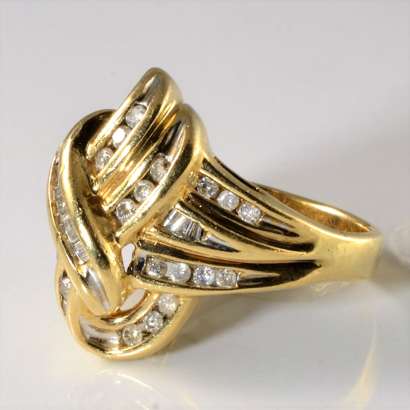 Channel Set Diamond Knot Ring | 0.68ctw | SZ 8.25 |