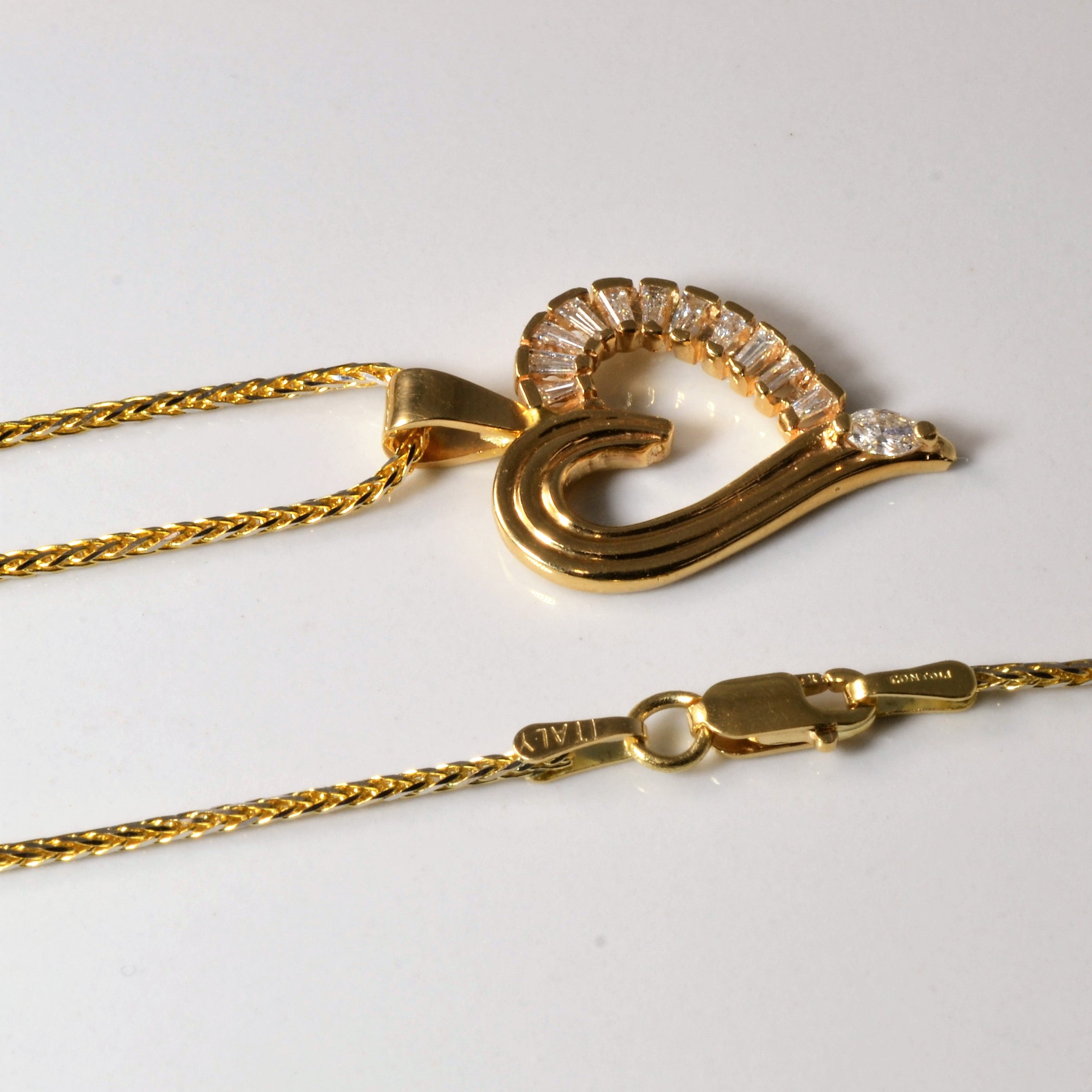 Mixed Cut Diamond Heart Necklace | 0.23ctw | 20"|