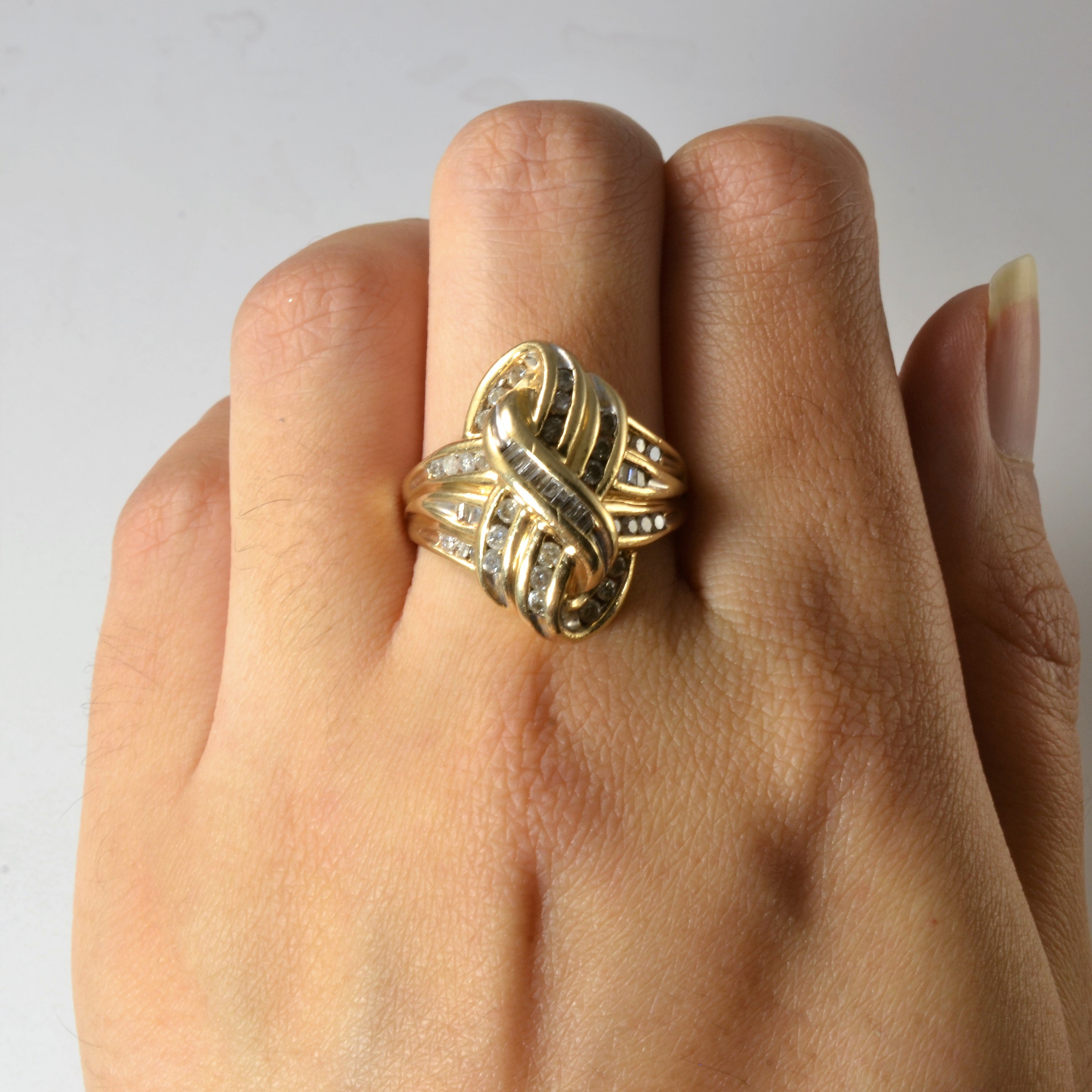 Channel Set Diamond Knot Ring | 0.68ctw | SZ 8.25 |