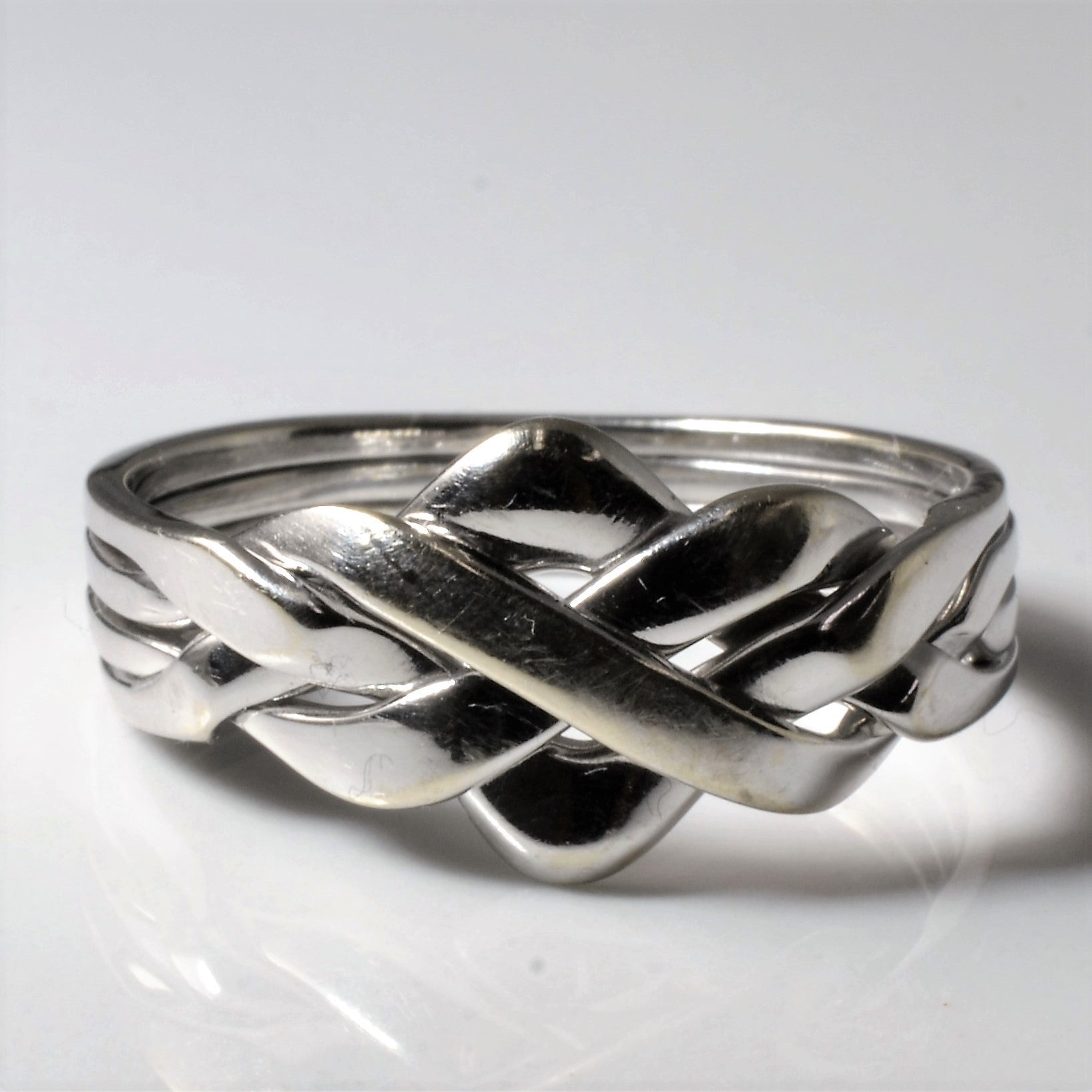 Soldered White Gold Puzzle Ring | SZ 11.5 |