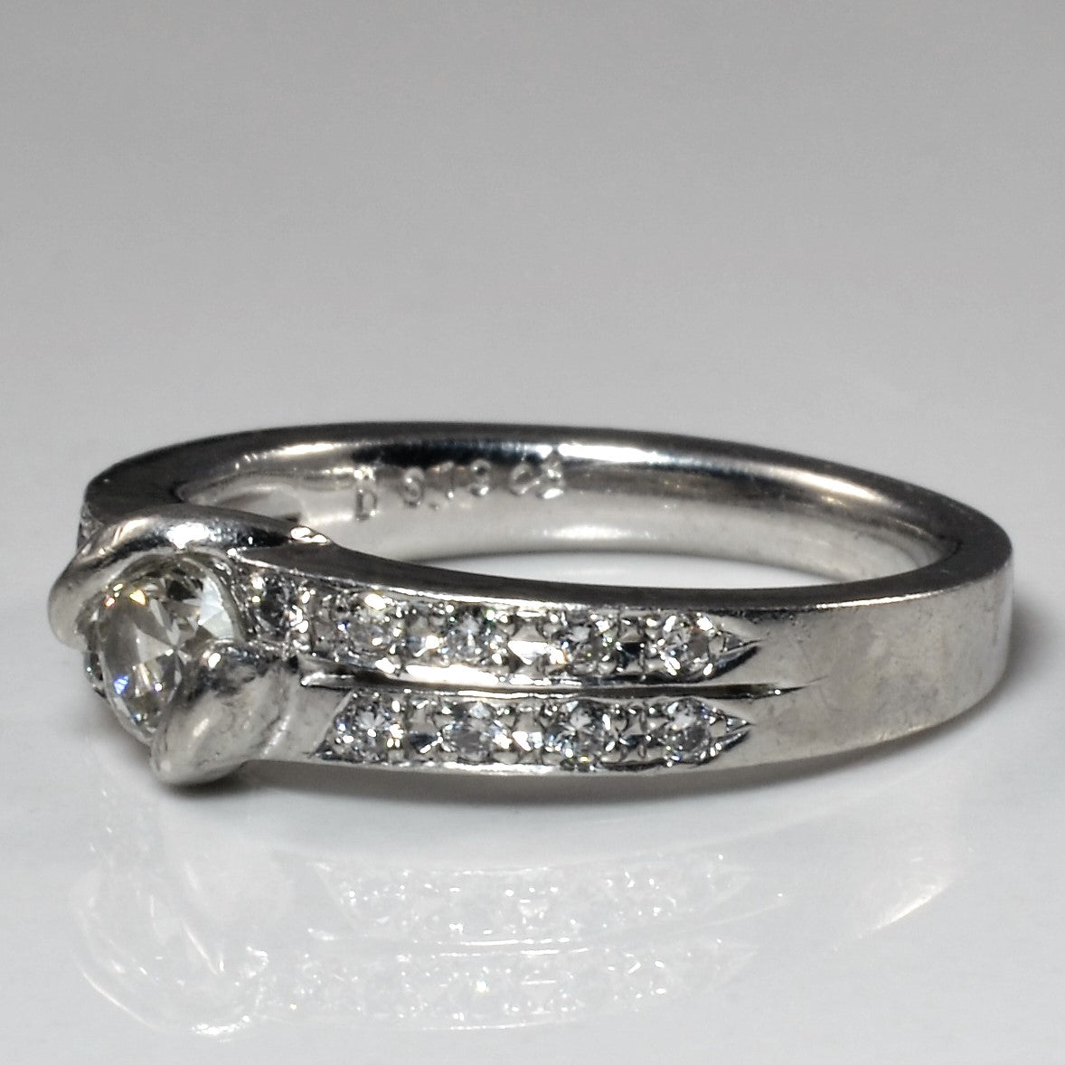 Double Row Diamond Platinum Ring | 0.45ctw | SZ 5.5 |