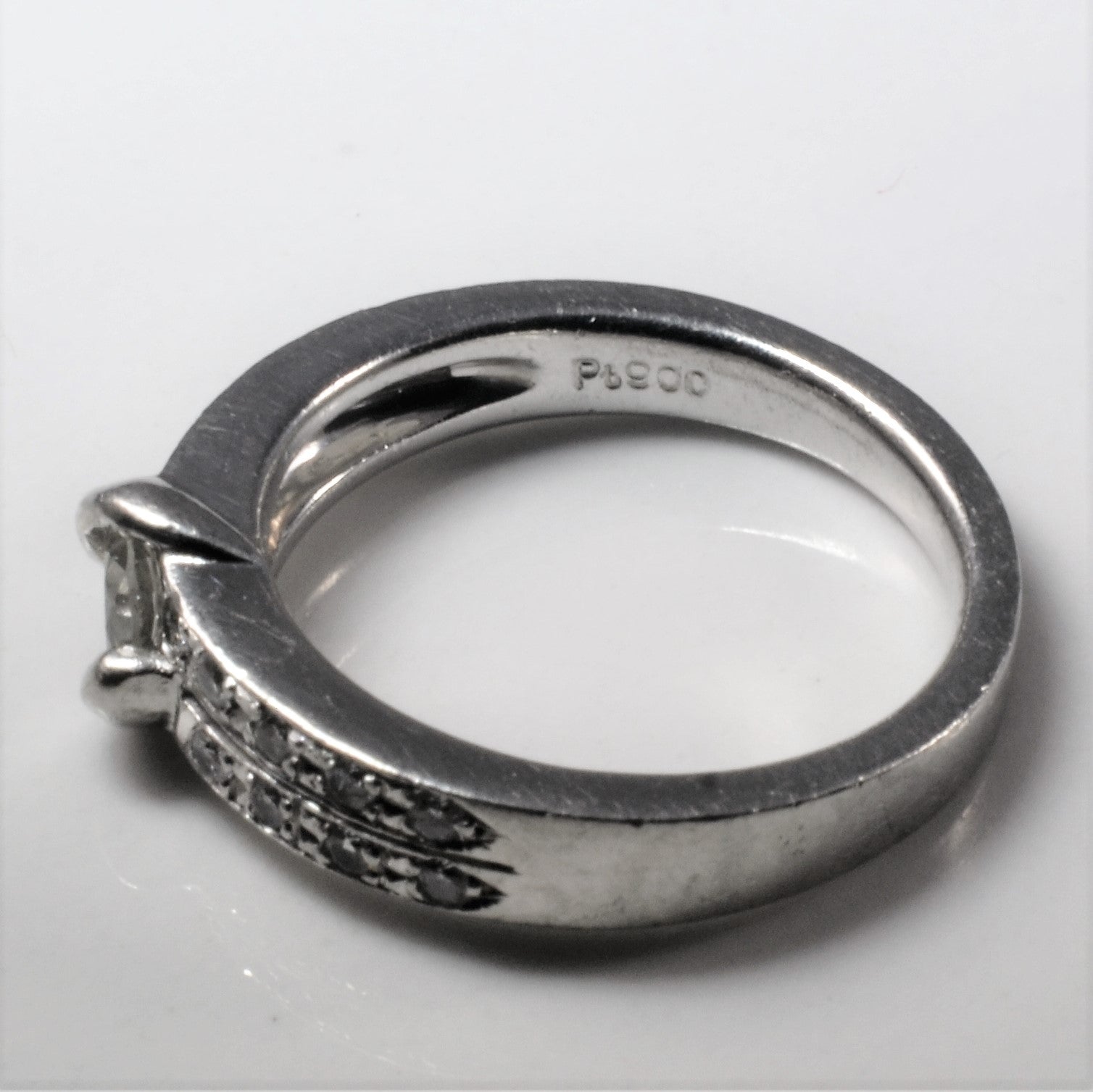 Double Row Diamond Platinum Ring | 0.45ctw | SZ 5.5 |
