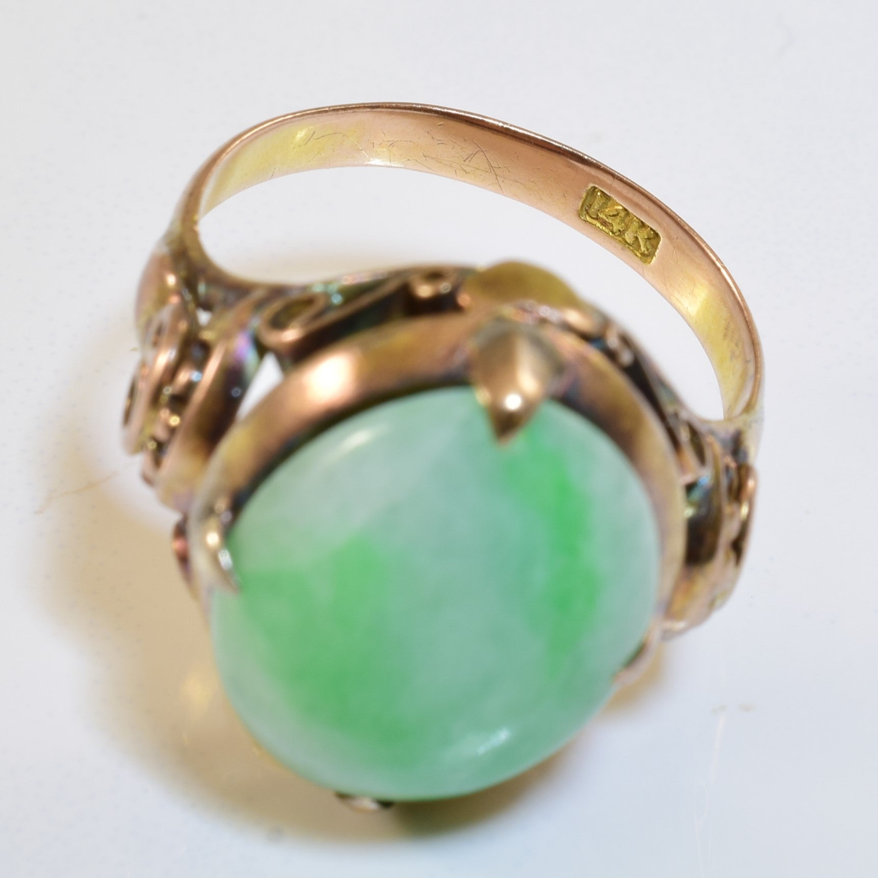 Jadeite Cabochon Filigree Ring | 6.00ct | SZ 3.75 |