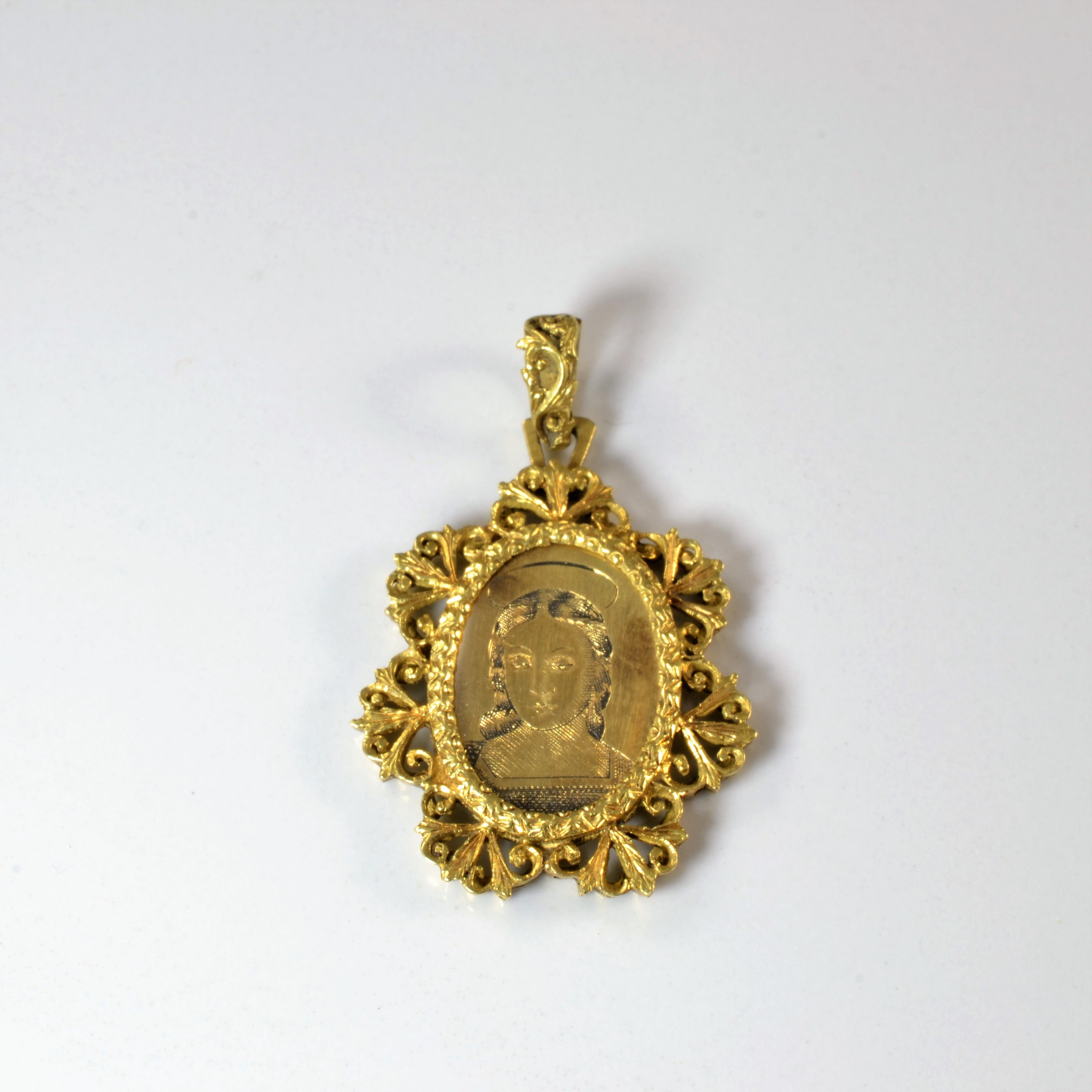 Early 1900s Golden Angel Portrait Pendant |