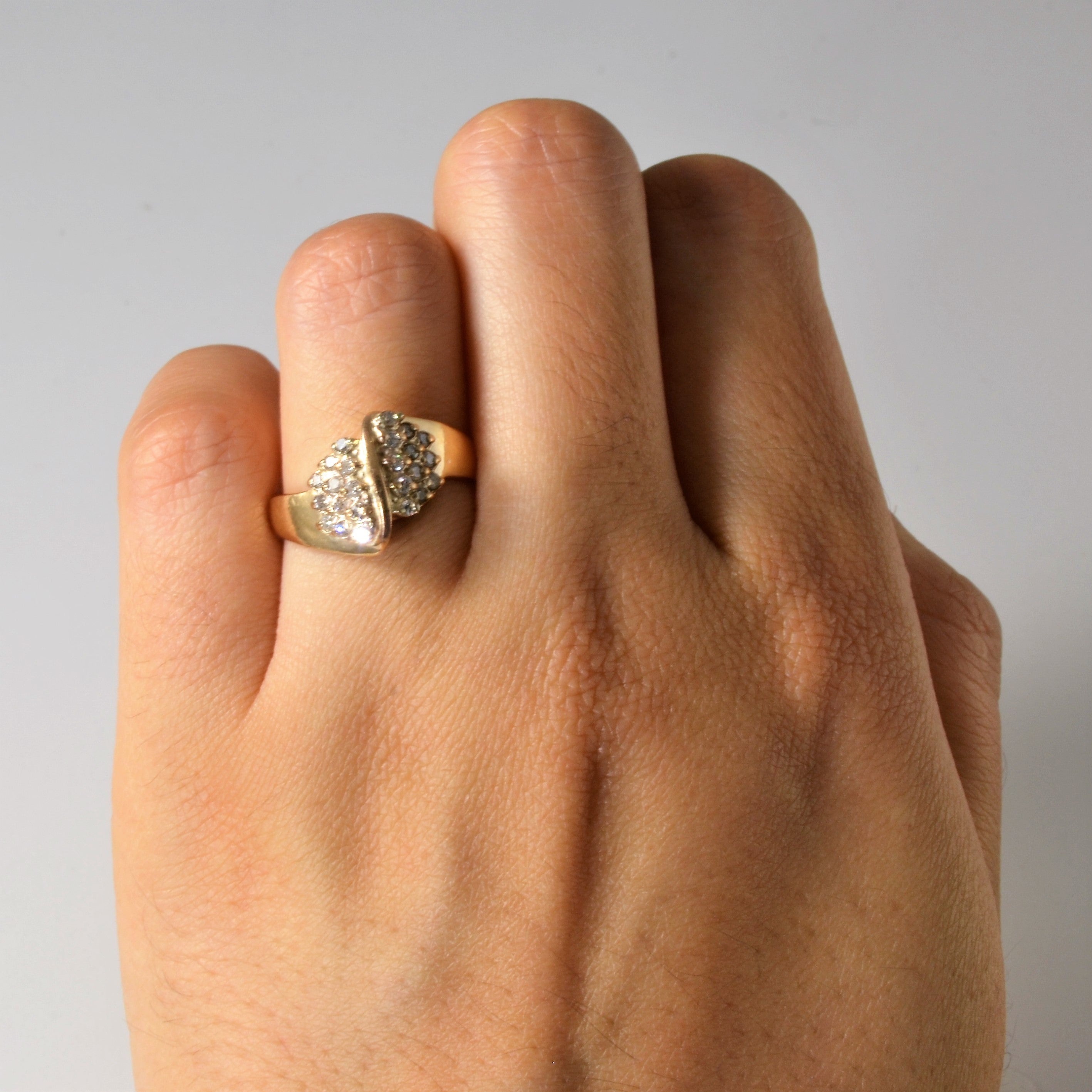Diamond Cluster Bypass Ring | 0.12ctw | SZ 5.75 |