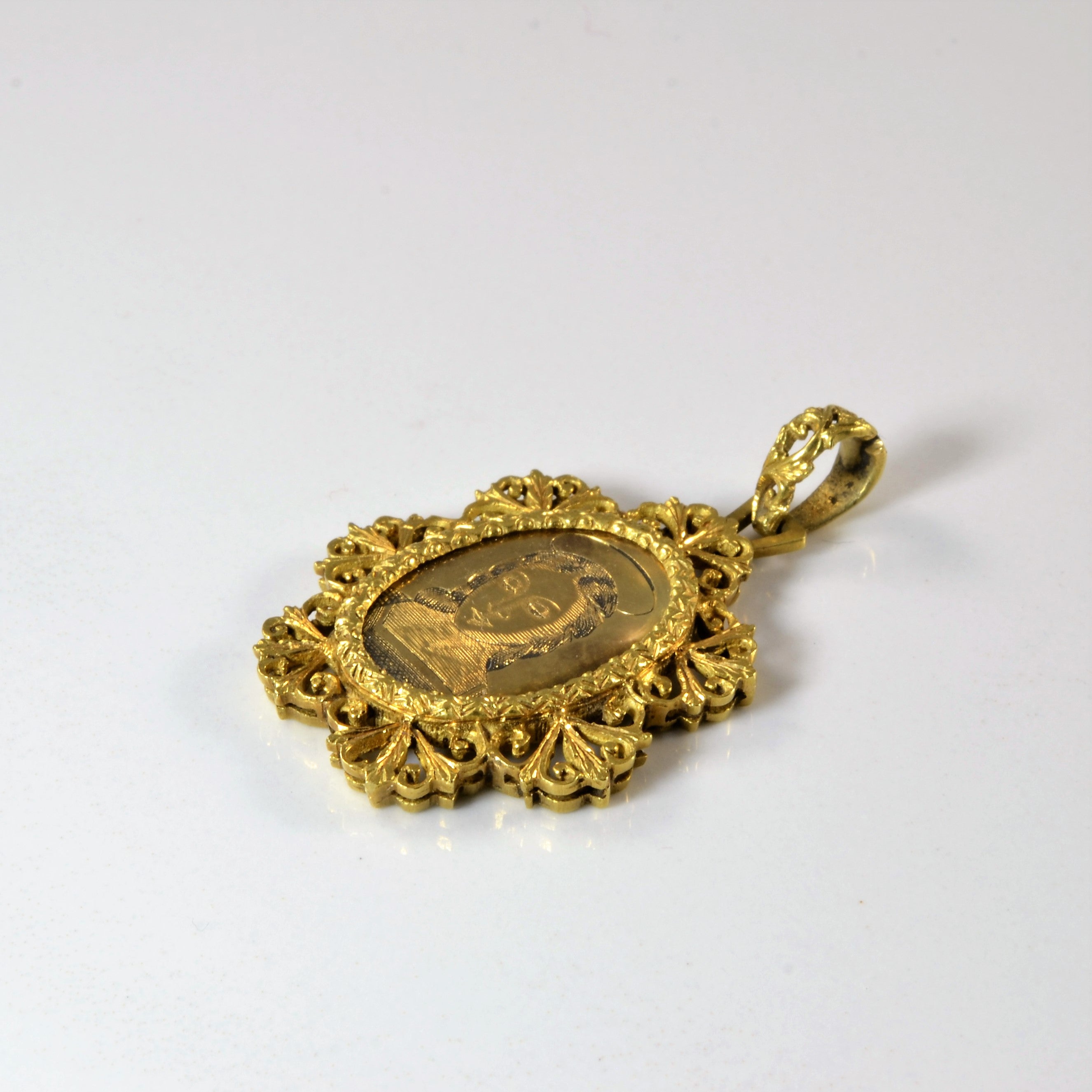 Early 1900s Golden Angel Portrait Pendant |