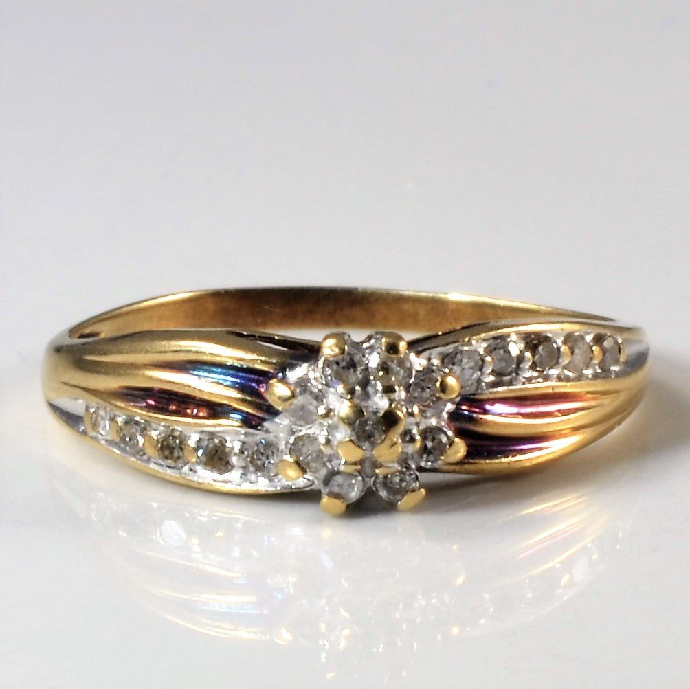 Cluster Diamond Bypass Promise Ring | 0.10ctw | SZ 6.75 |