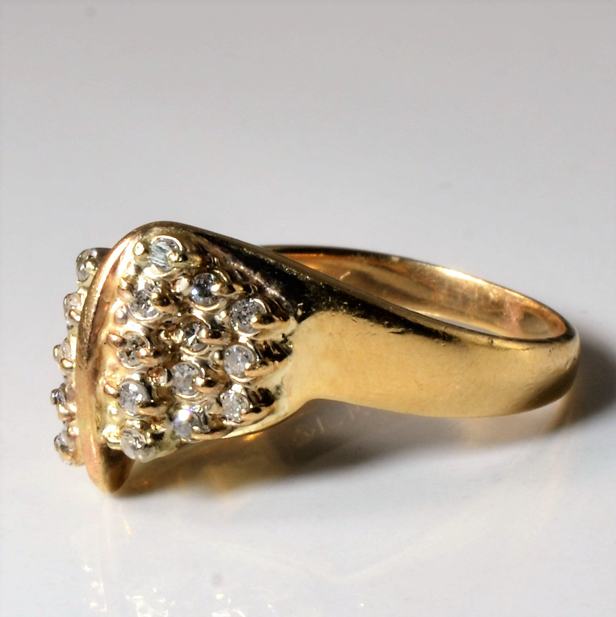 Diamond Cluster Bypass Ring | 0.12ctw | SZ 5.75 |