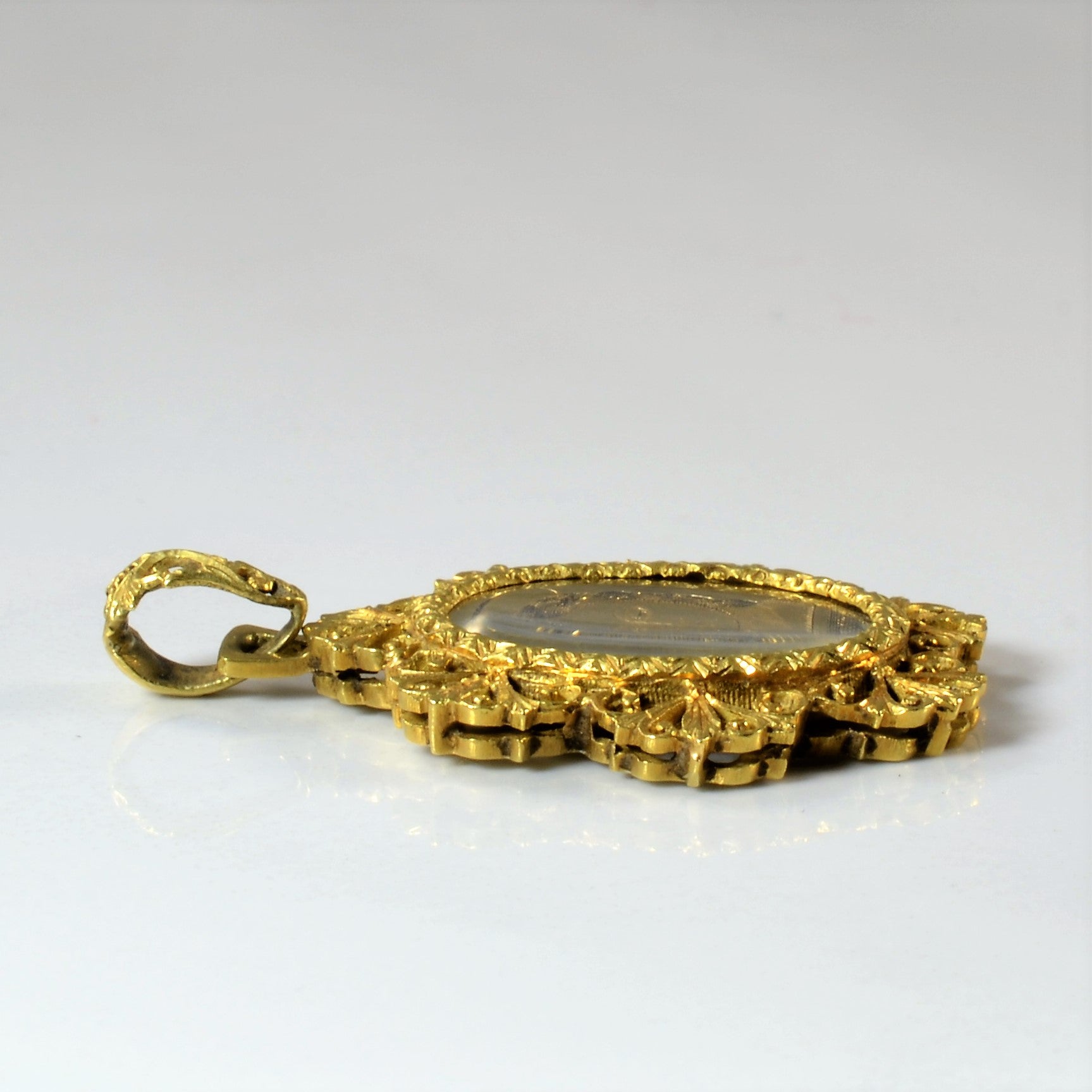 Early 1900s Golden Angel Portrait Pendant |