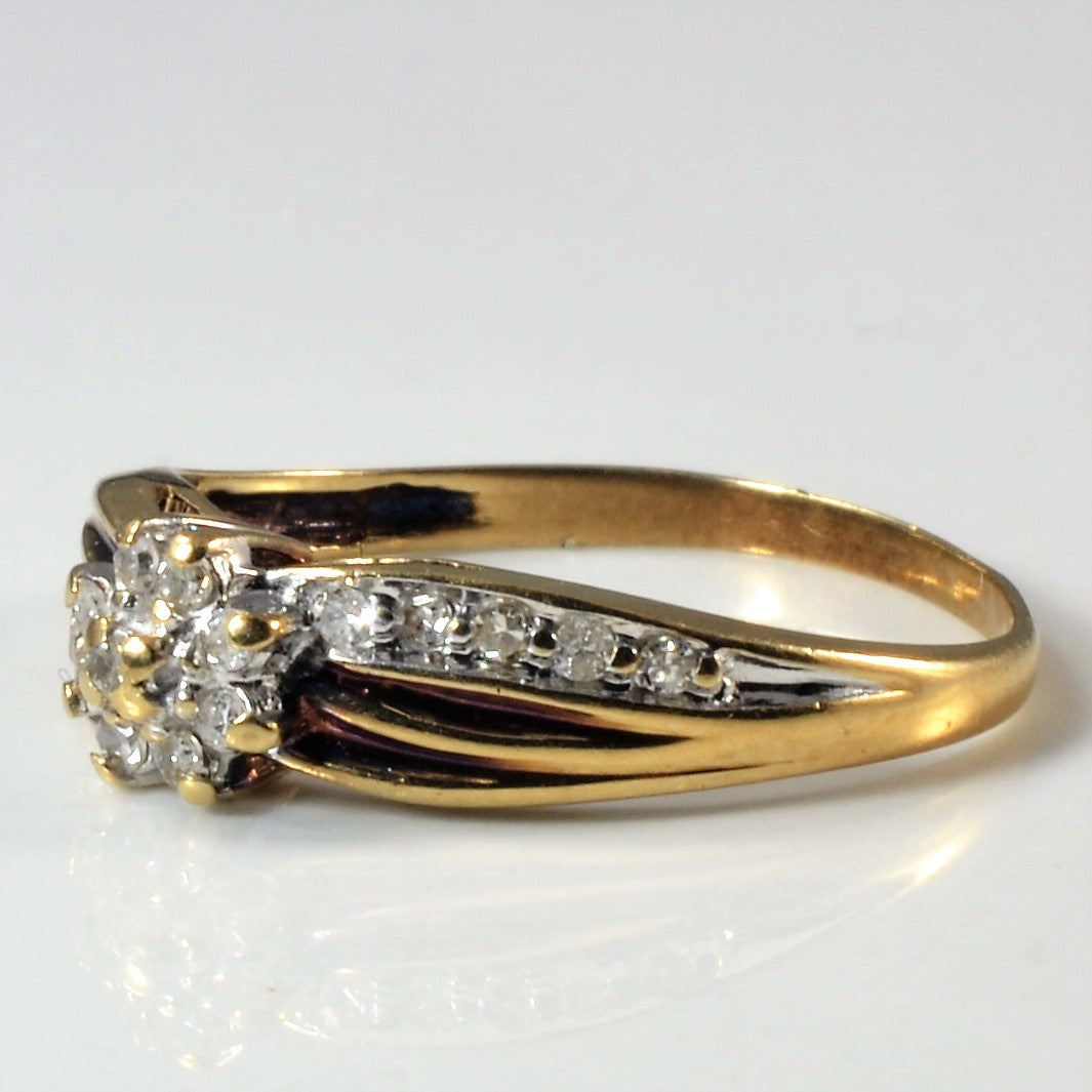 Cluster Diamond Bypass Promise Ring | 0.10ctw | SZ 6.75 |