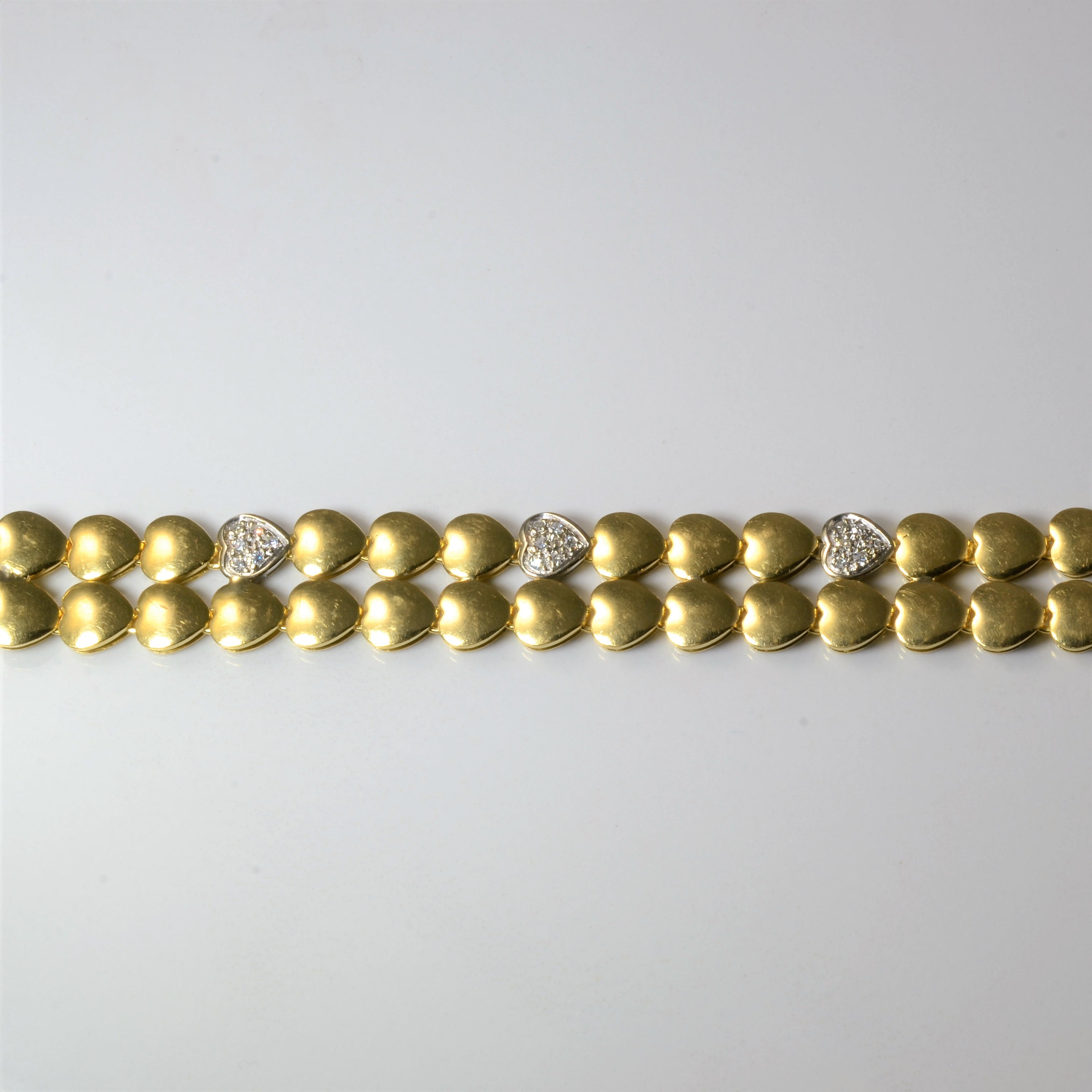Double Strand Heart Chain Bracelet | 7" |