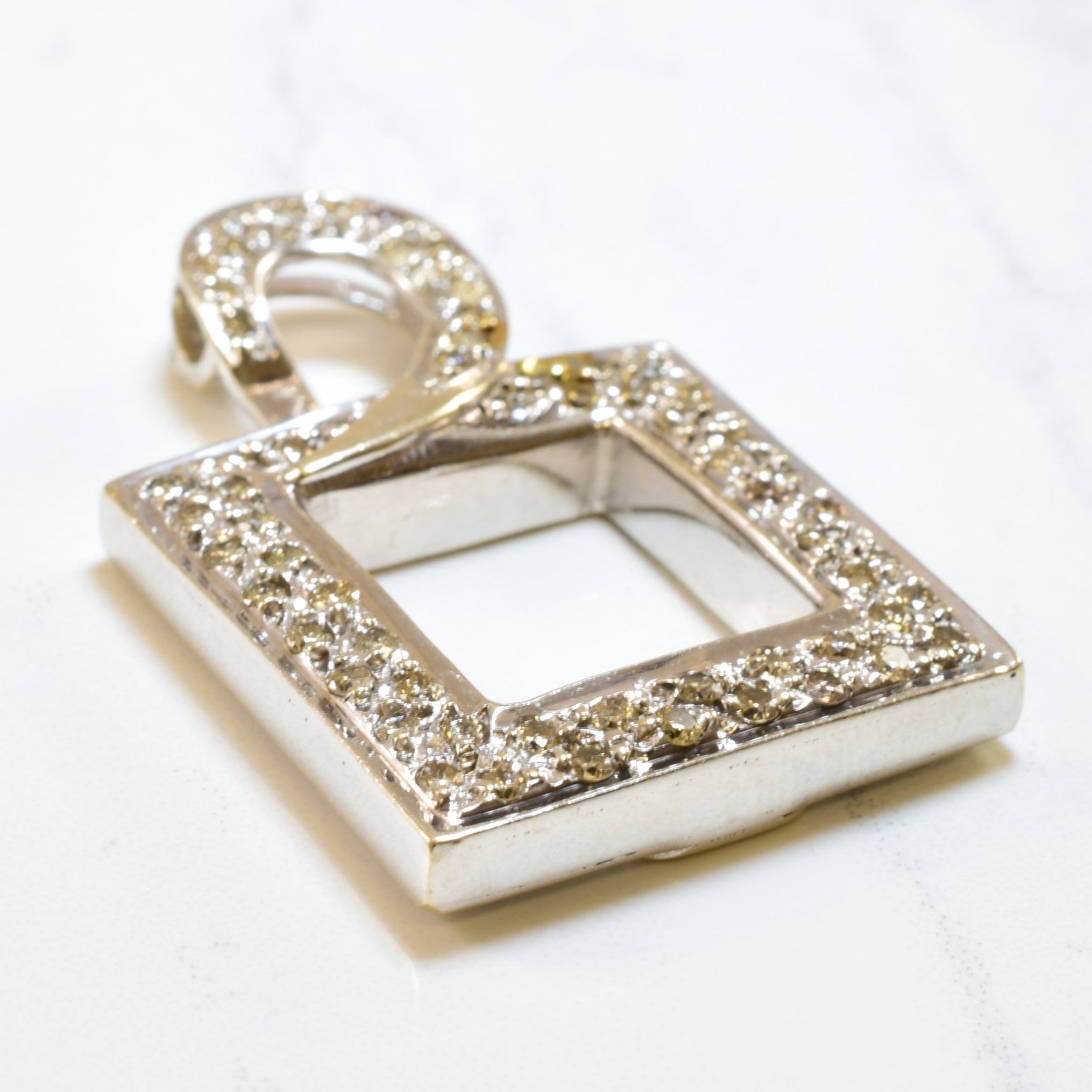 Pave Diamond Square Pendant | 1.28ctw |