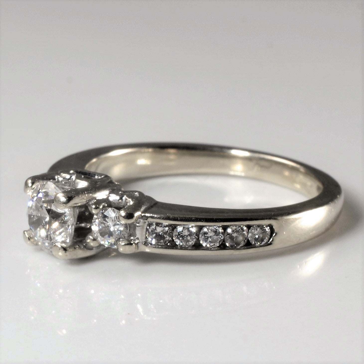 Channel Accented Three Stone Diamond Ring | 0.87ctw | SZ 7 |