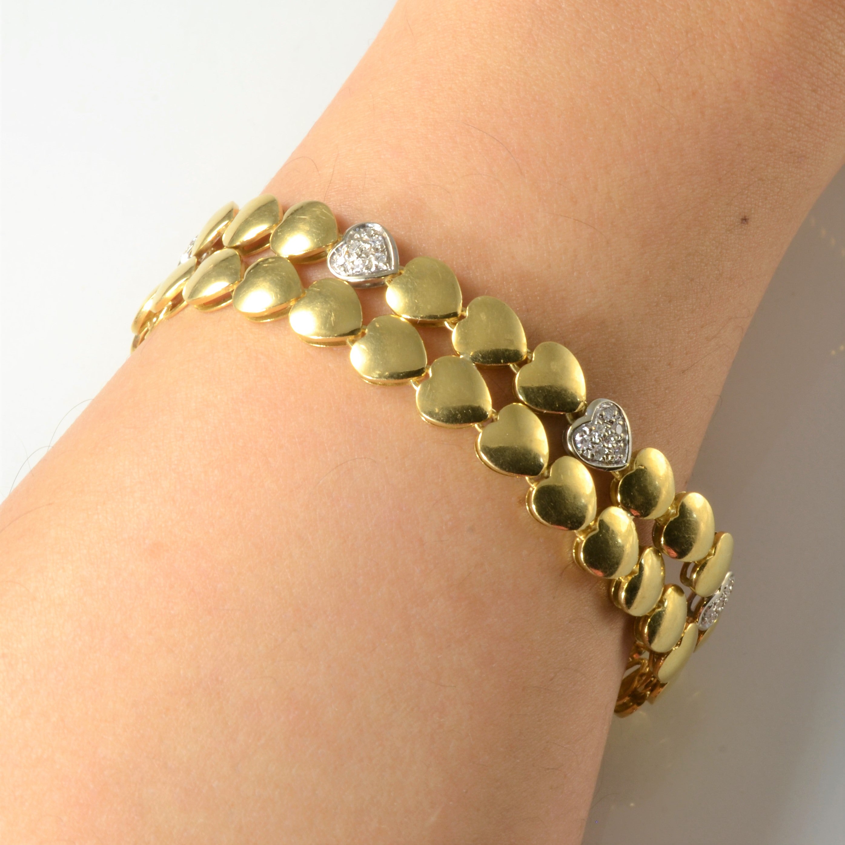 Double Strand Heart Chain Bracelet | 7" |