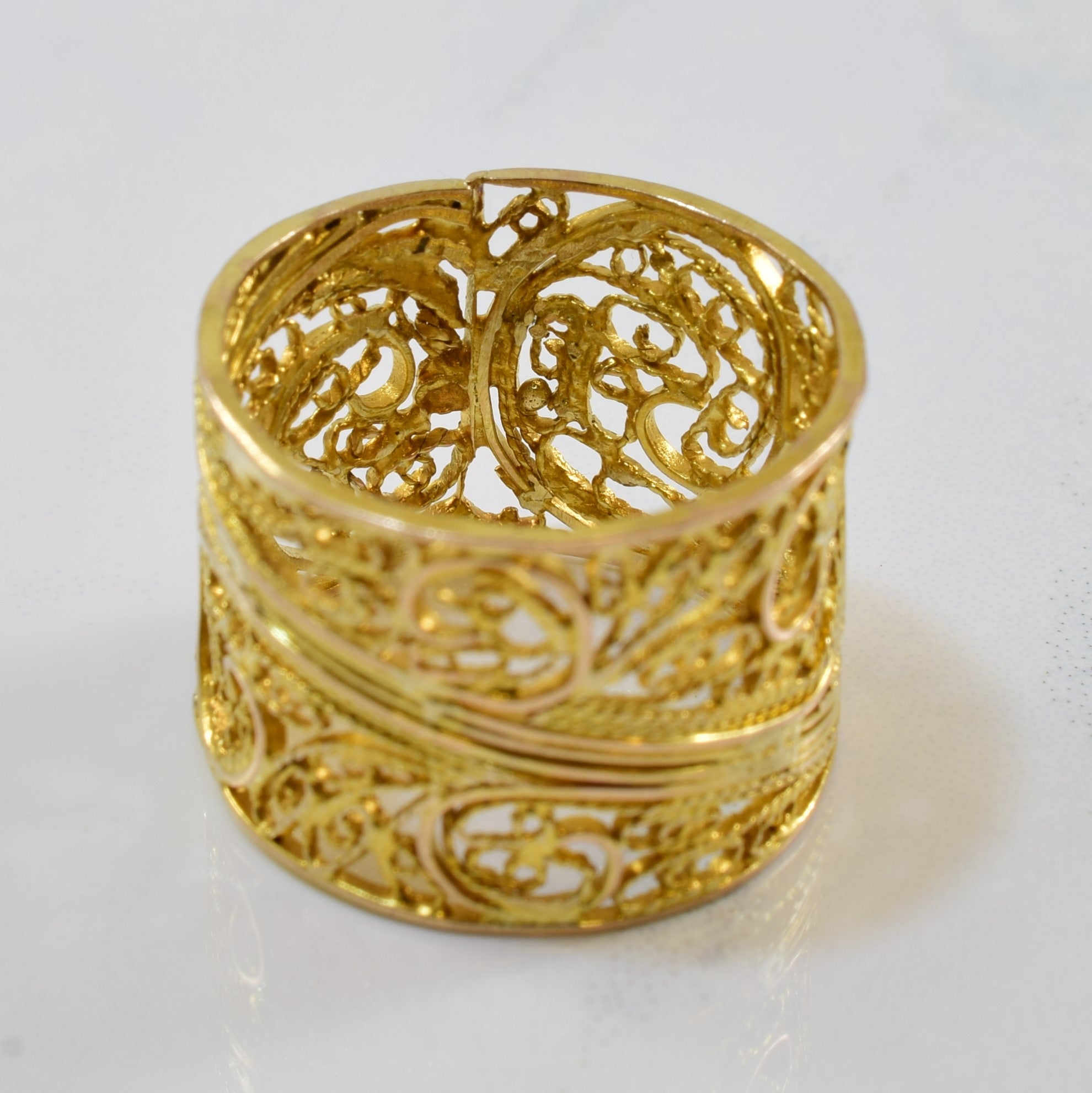 Yellow Gold Filigree Ring | SZ 7.5 |