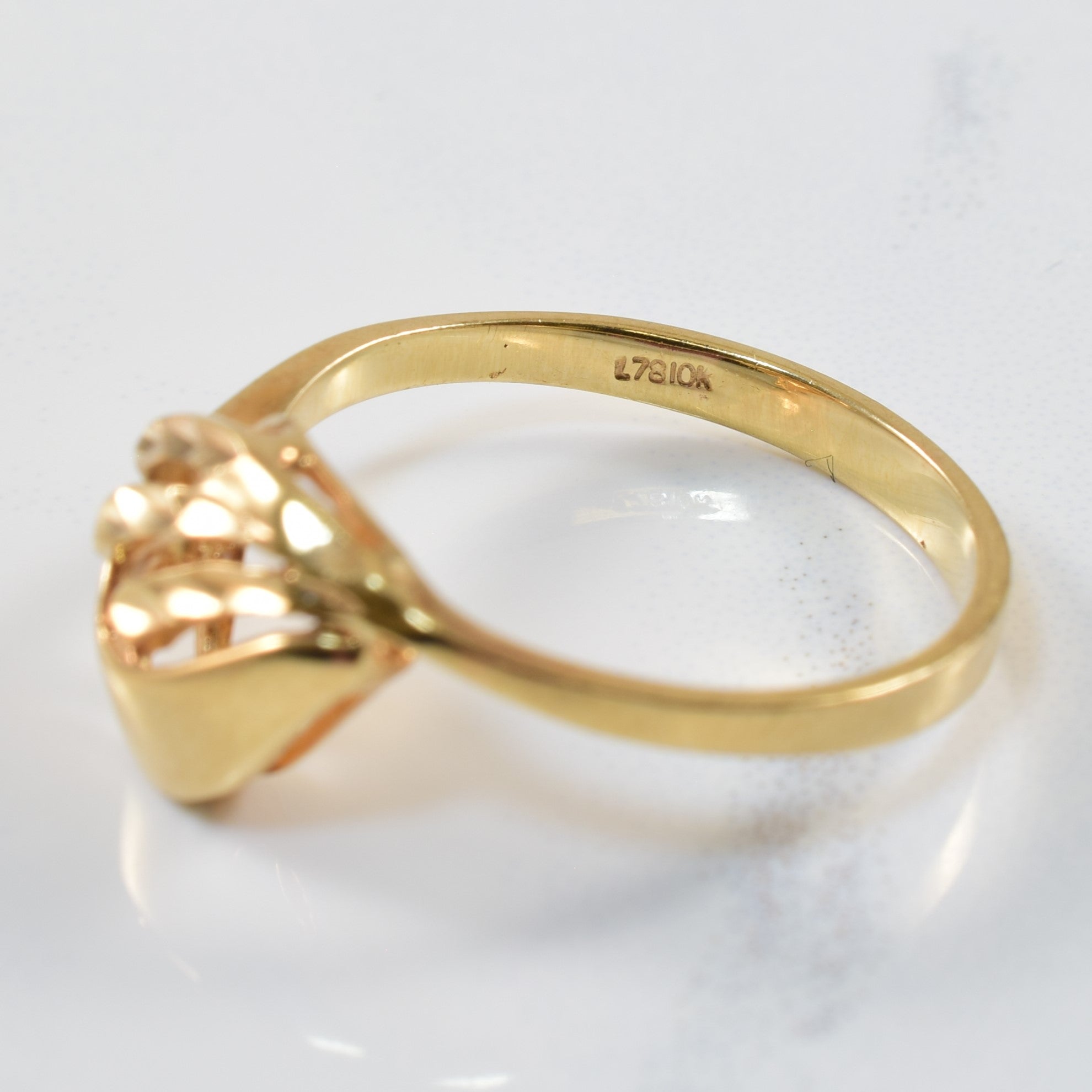 Yellow Gold Open Work Bypass Ring | SZ 5.5 |