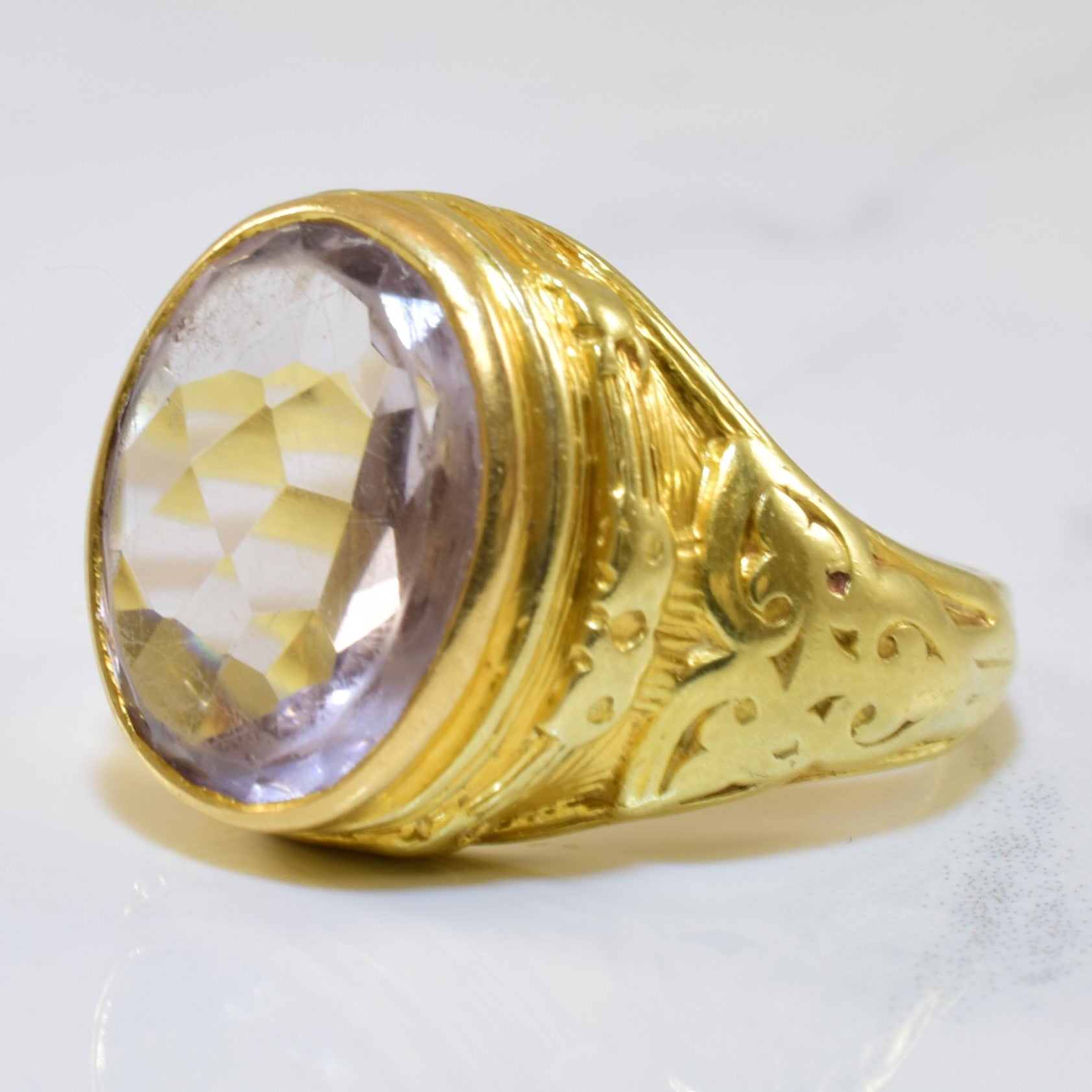 Bezel Set Amethyst Tapered Dome Ring | 5.00ct | SZ 8.5 |