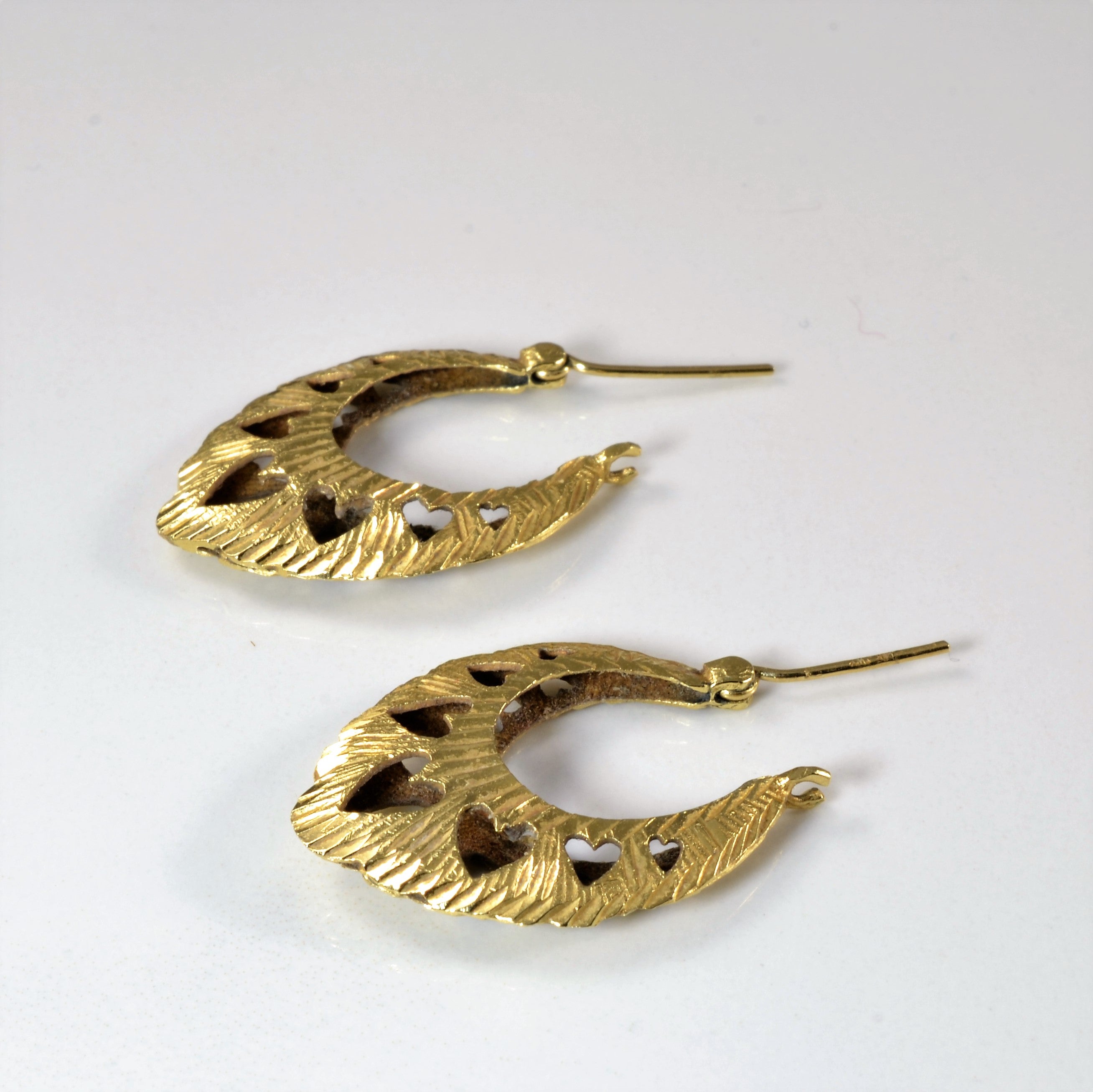 Heart Patterned Hoop Earrings |